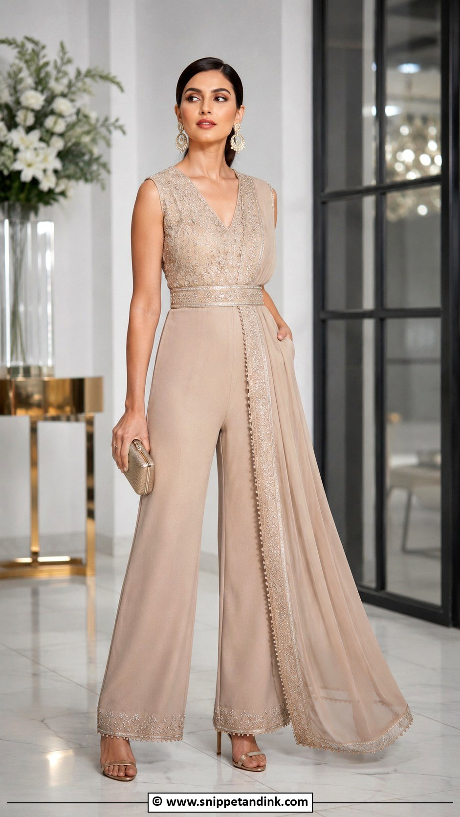 Indo Western Jumpsuit Outfit - Snippet and Ink - 30 Indowestern Wedding Outfits Women