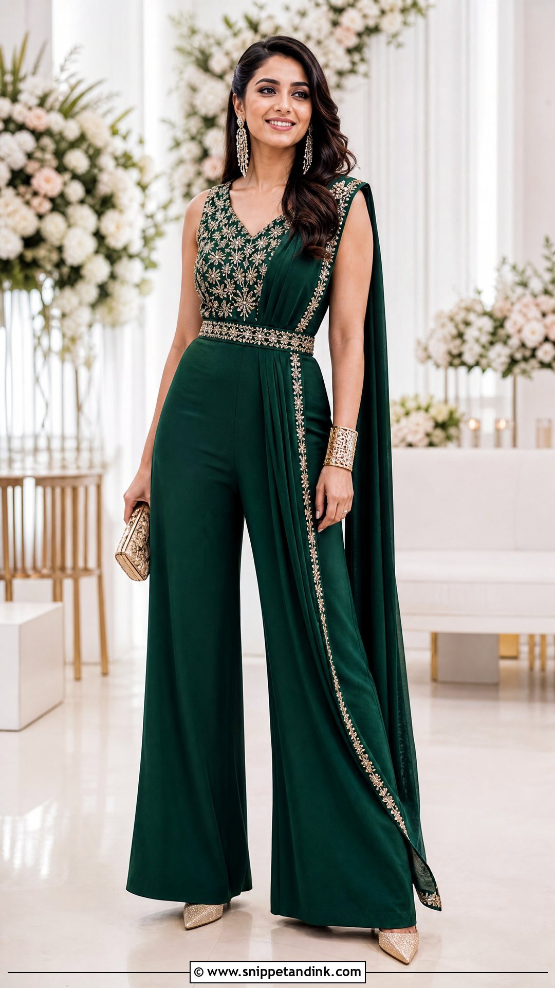 Indo Western Jumpsuit Ring Ceremony Outfit - Snippet and Ink - 20 Ring Ceremony Outfit for Bride Ideas