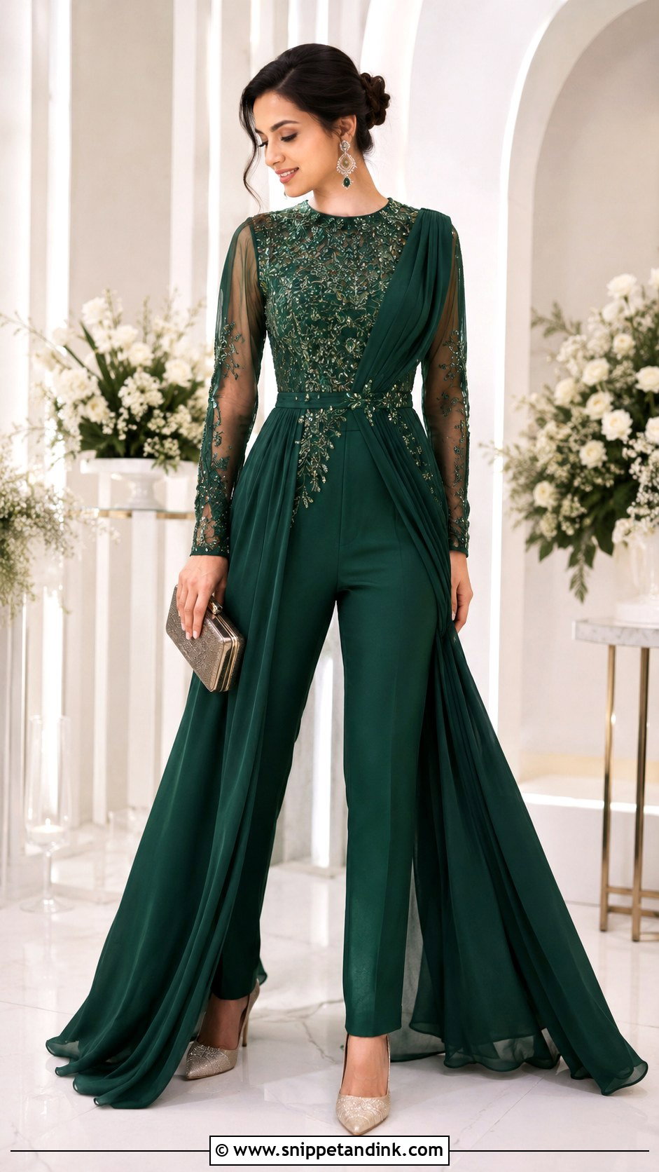 Indo Western Jumpsuit Ring Ceremony Outfit - Snippet and Ink - 30 Ring Ceremony Outfit Ideas