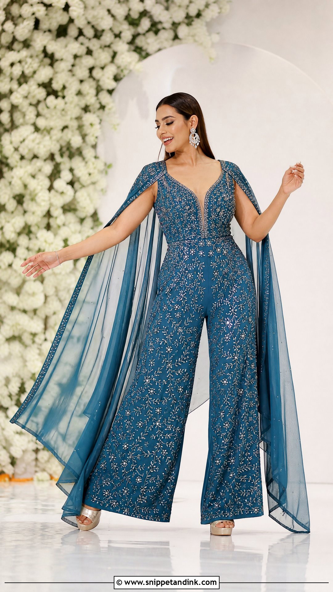 Indo Western Jumpsuit Sangeet Dress - Snippet and Ink - 25 Sangeet Dress for Bride Ideas