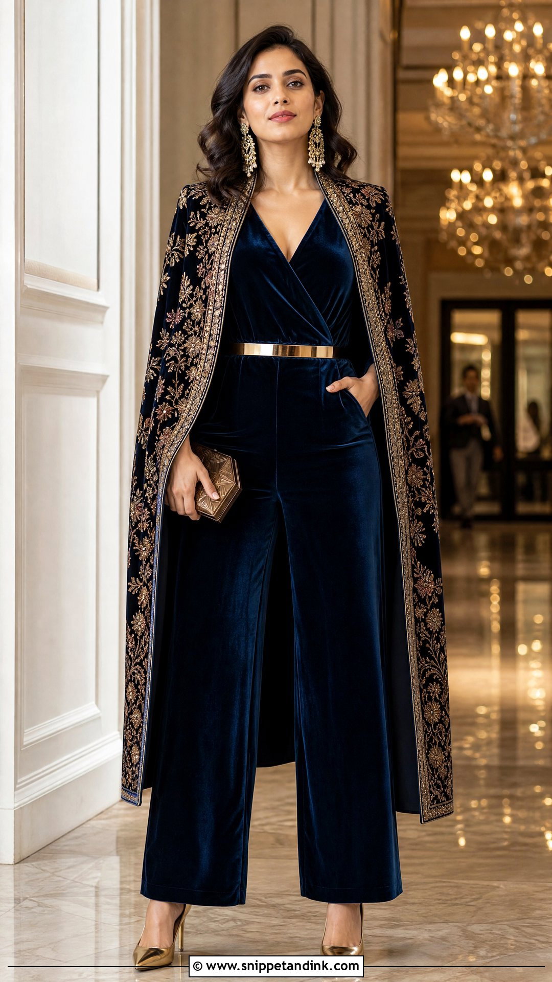 Indo Western Jumpsuit Winter Marriage Outfit - Snippet and Ink - 20 Winter Marriage Outfit for Women Ideas