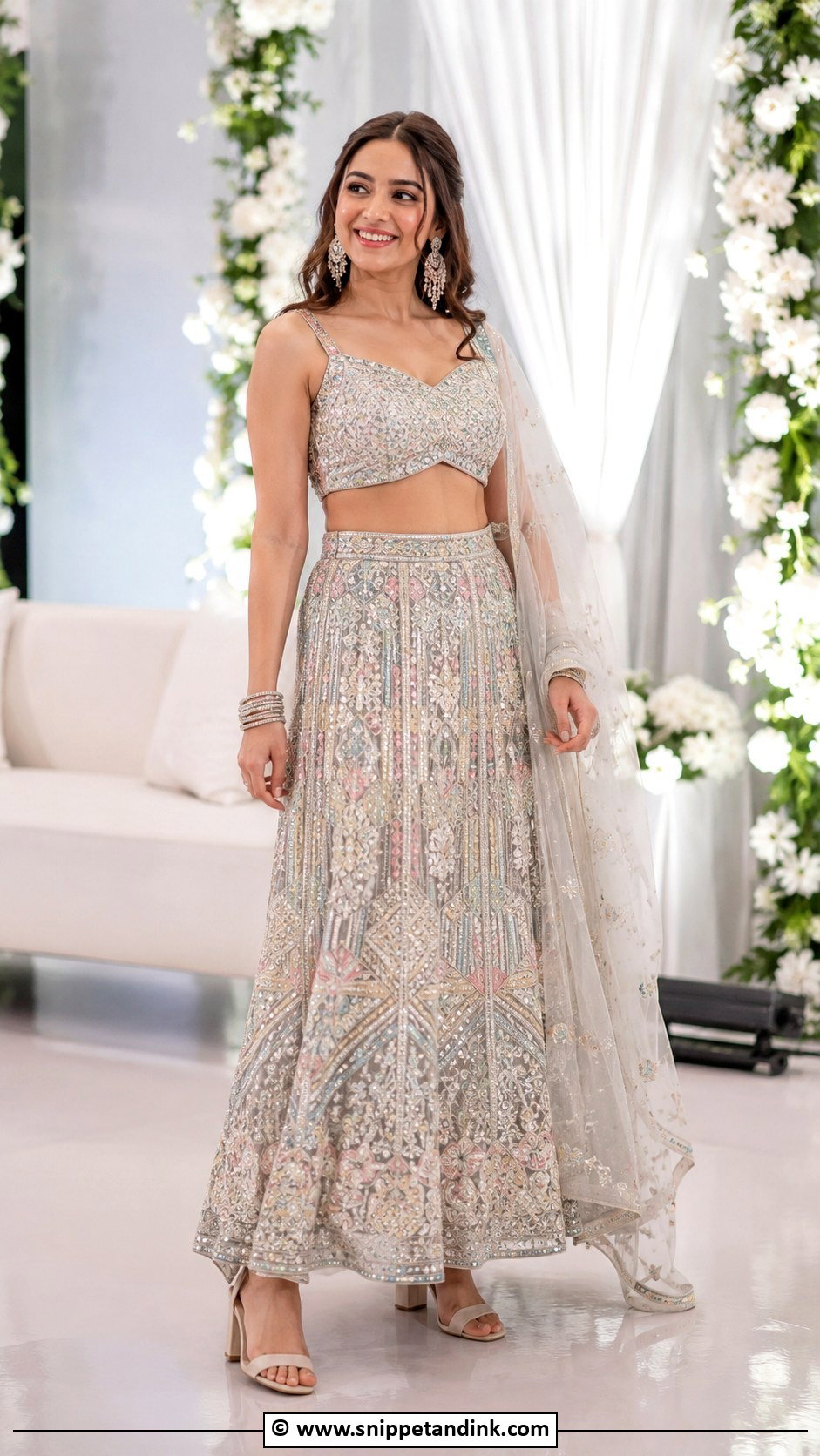 Indo Western Lehenga With Crop Top - Snippet and Ink - 25 Indo Western Outfits for Women Wedding