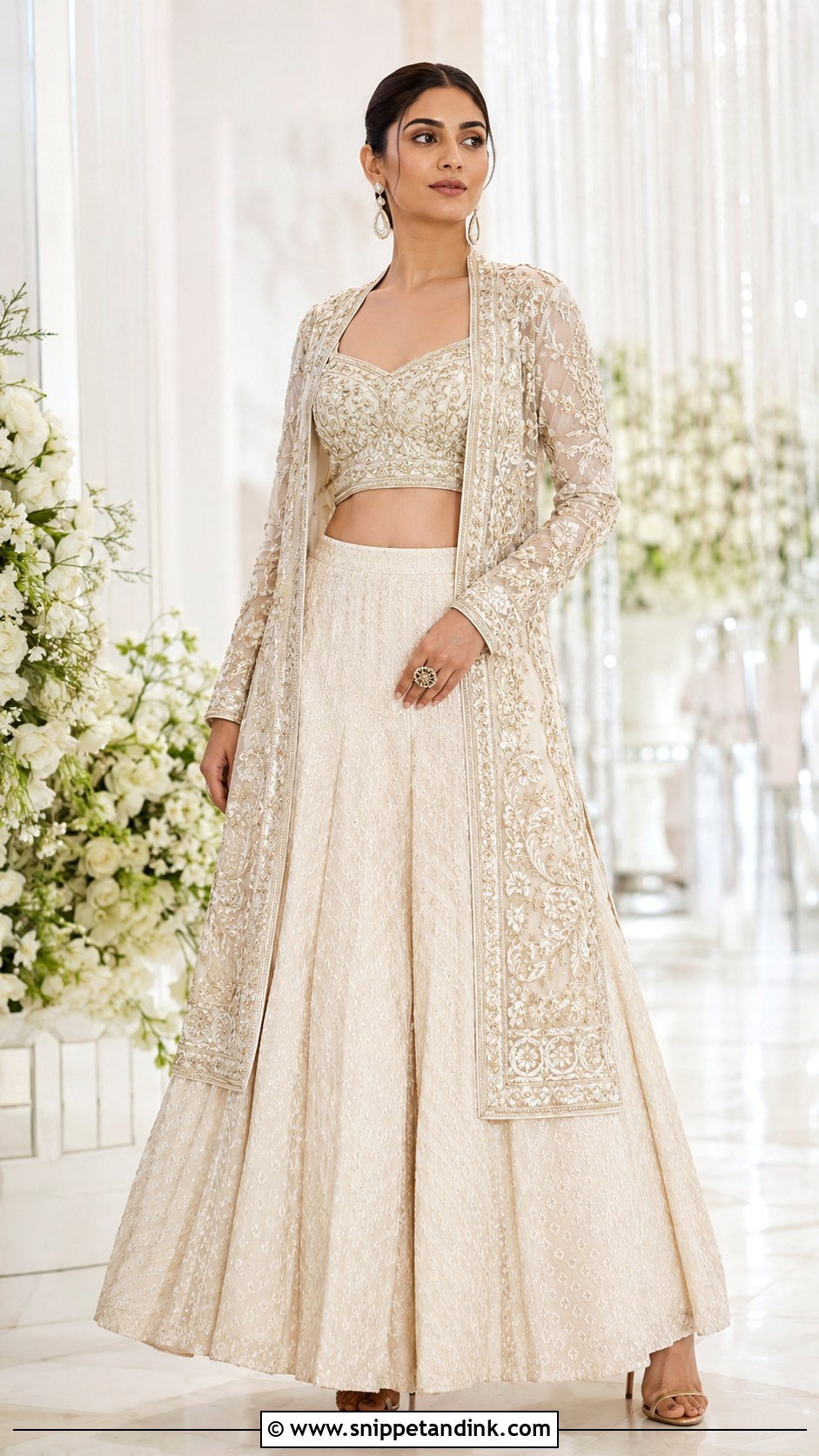 Indo Western Lehenga With Jacket - Snippet and Ink - 25 Indian Sisters Wedding Dress Ideas