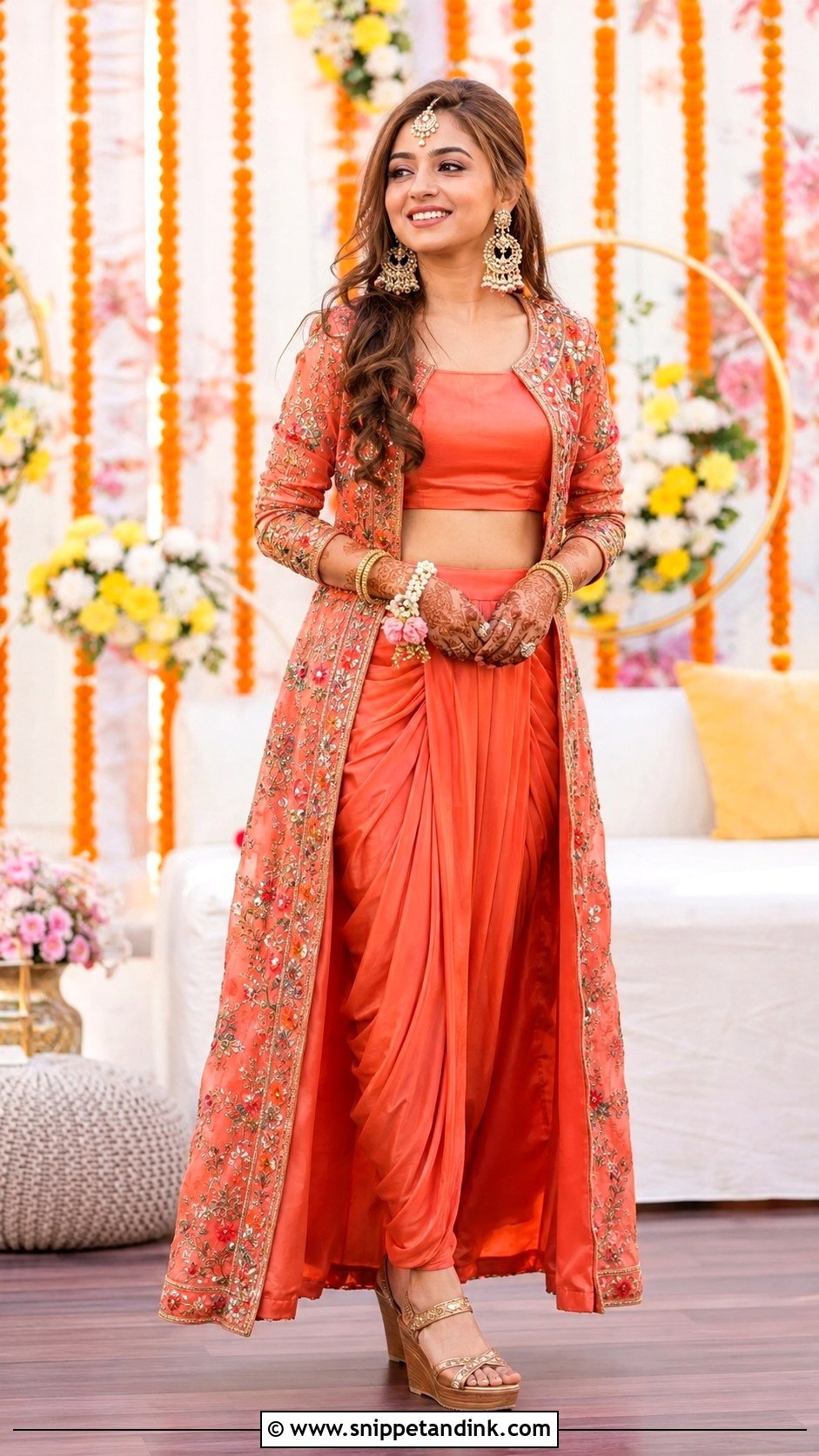 Indo Western Mehandi Dress for Bride - Snippet and Ink - 25 Mehandi Dress for Bride Ideas