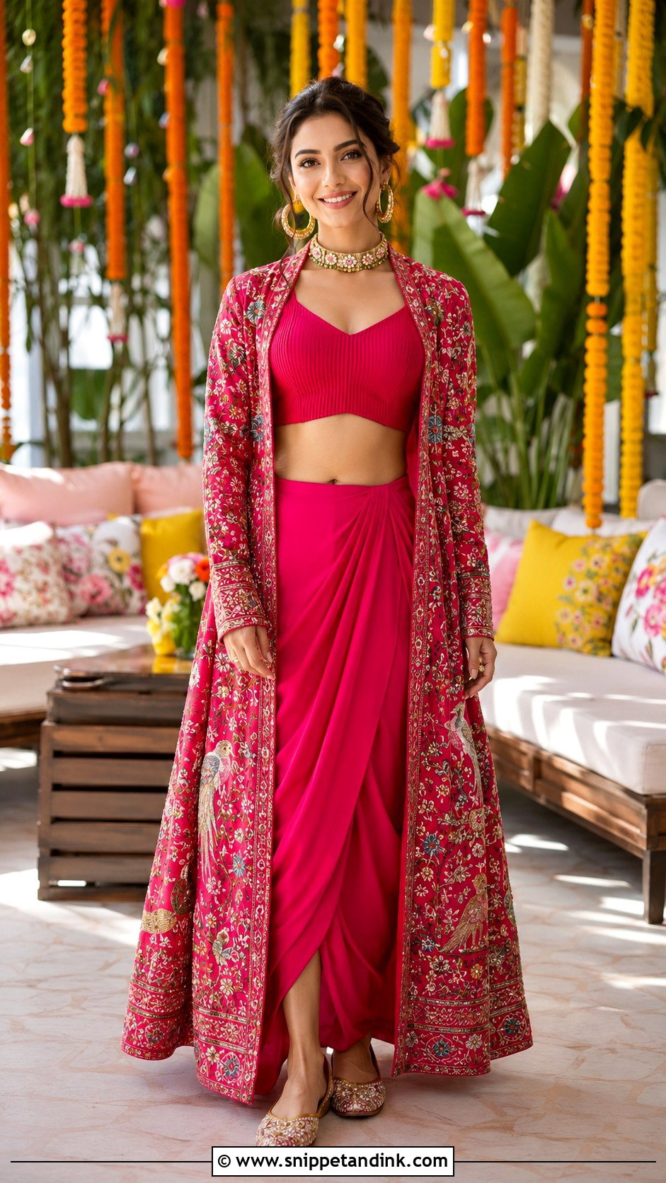 Indo Western Mehendi Outfit For Bride - Snippet and Ink - 30 Unique Mehendi Outfits for Bride