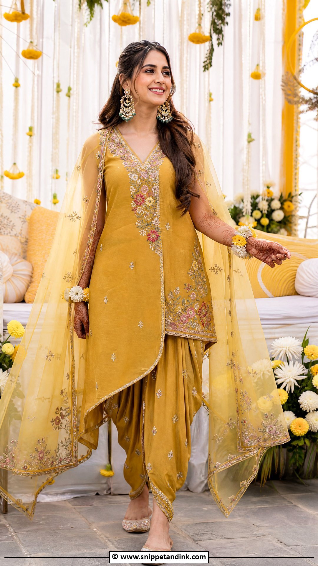 Indo Western Mehendi Outfit - Snippet and Ink - 35 Mehendi Outfits for Bride