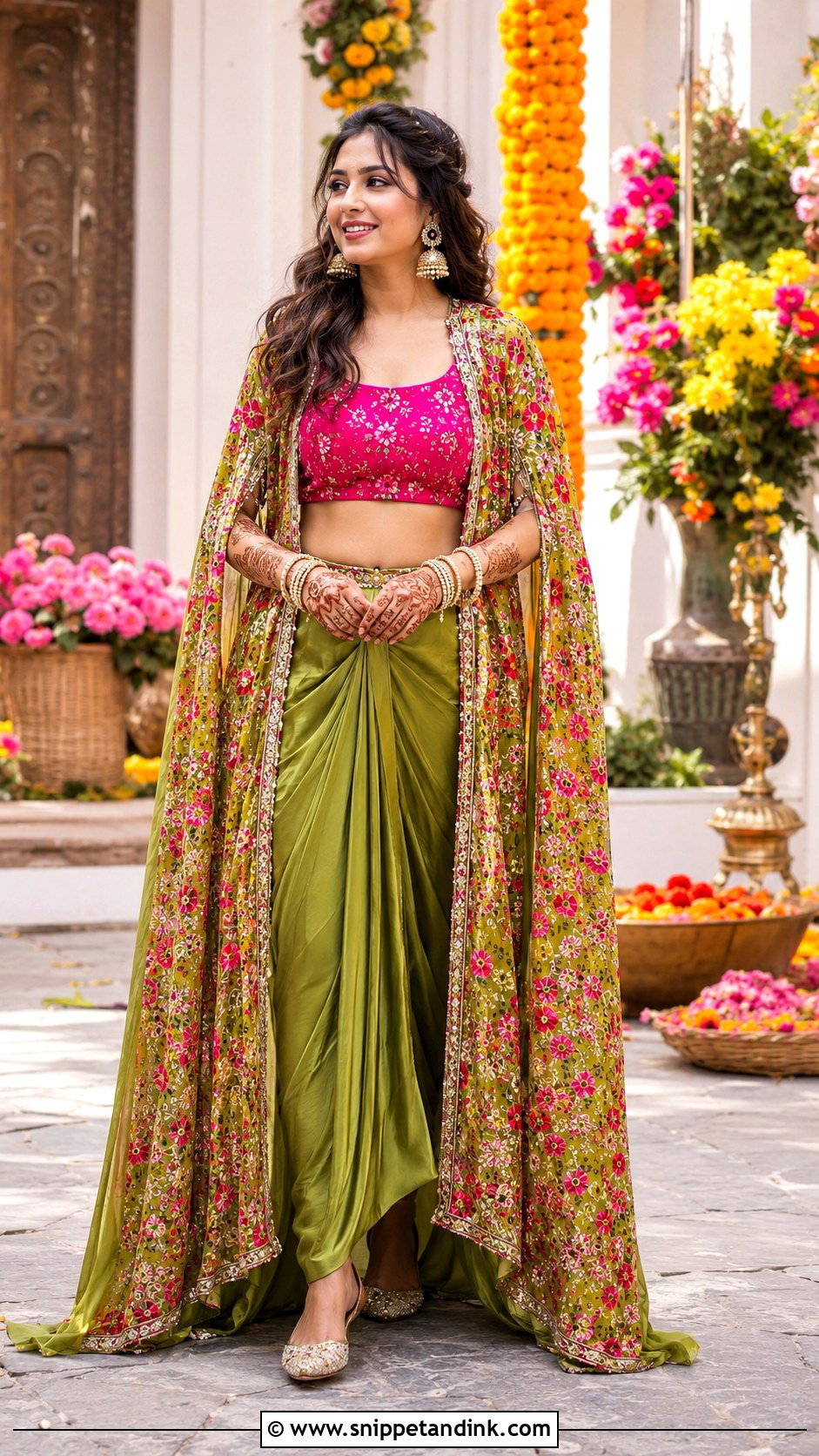 Indo Western Mehndi Outfit For Bride - Snippet and Ink - 25 Mehndi Dress Ideas for Bride