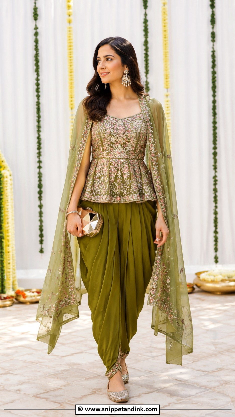 Indo Western Mehndi Outfit - Snippet and Ink - 25 Haldi Mehndi Outfit Ideas