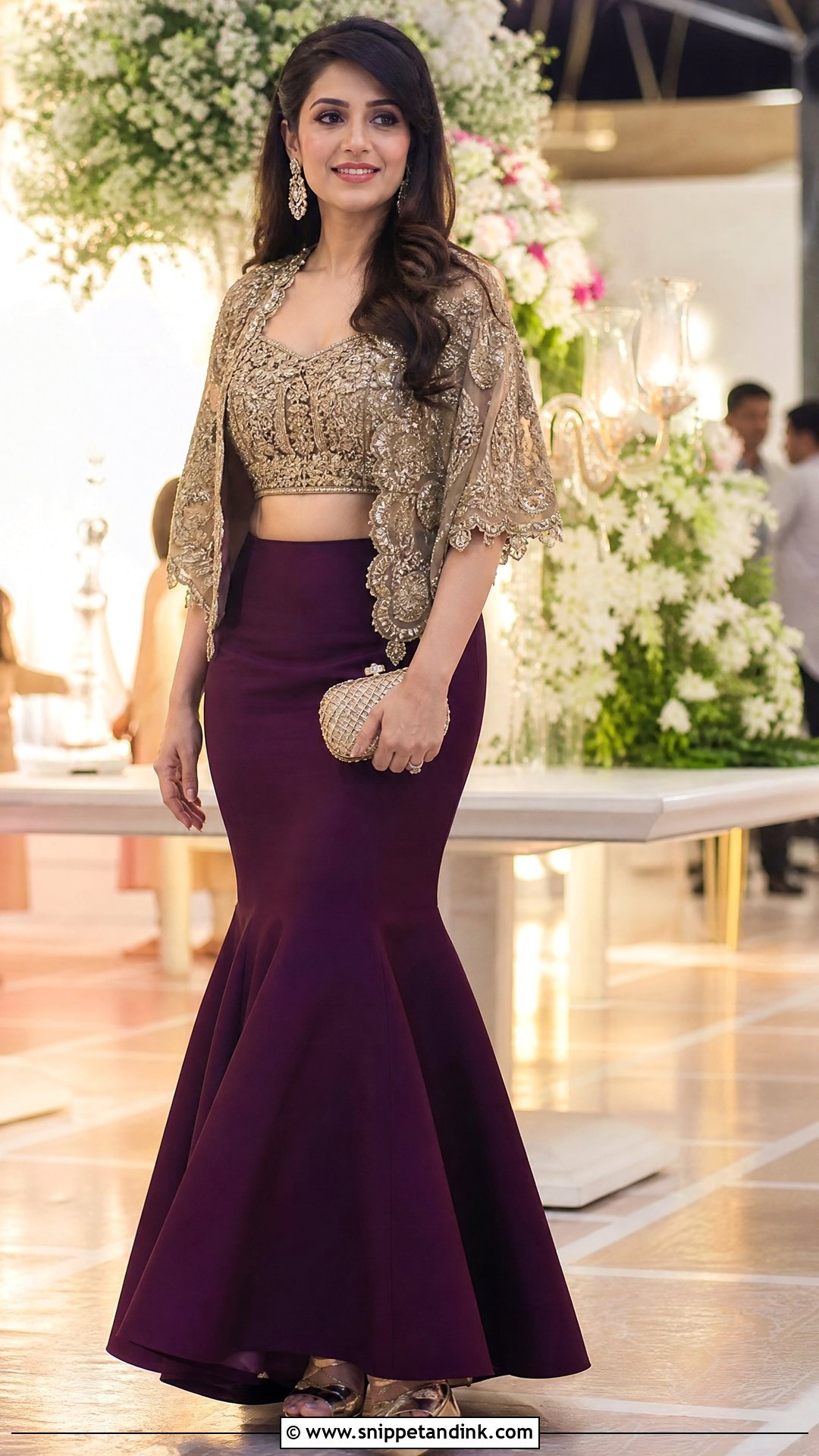 Indo Western Mermaid Lehenga And Halter Top - Snippet and Ink - 25 Indo Western Party Wear Dress Indian Weddings Ideas