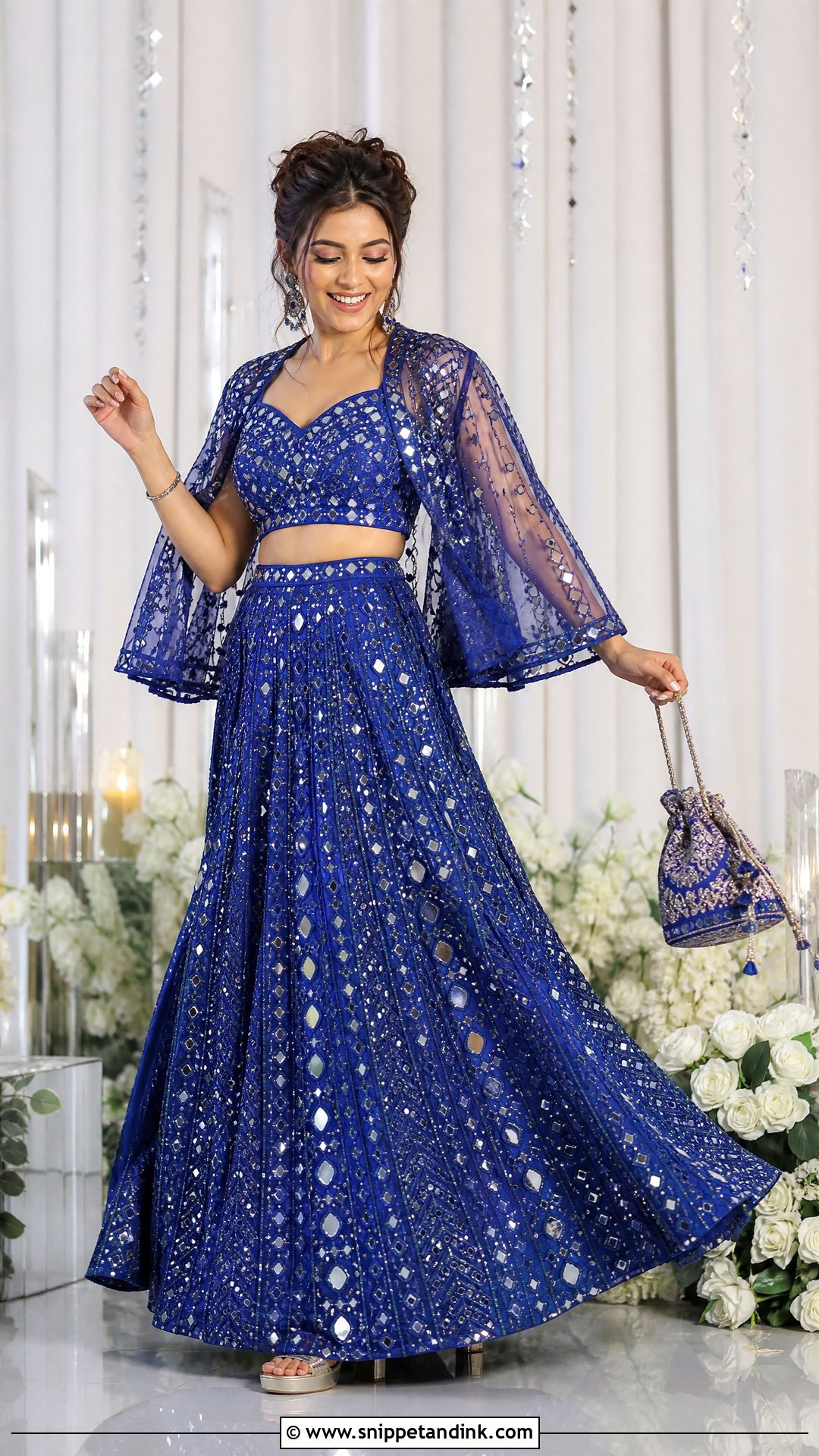 Indo Western Mirror Work Co Ord Set - Snippet and Ink - 25 Indo Western Bridal Sangeet Outfit Ideas