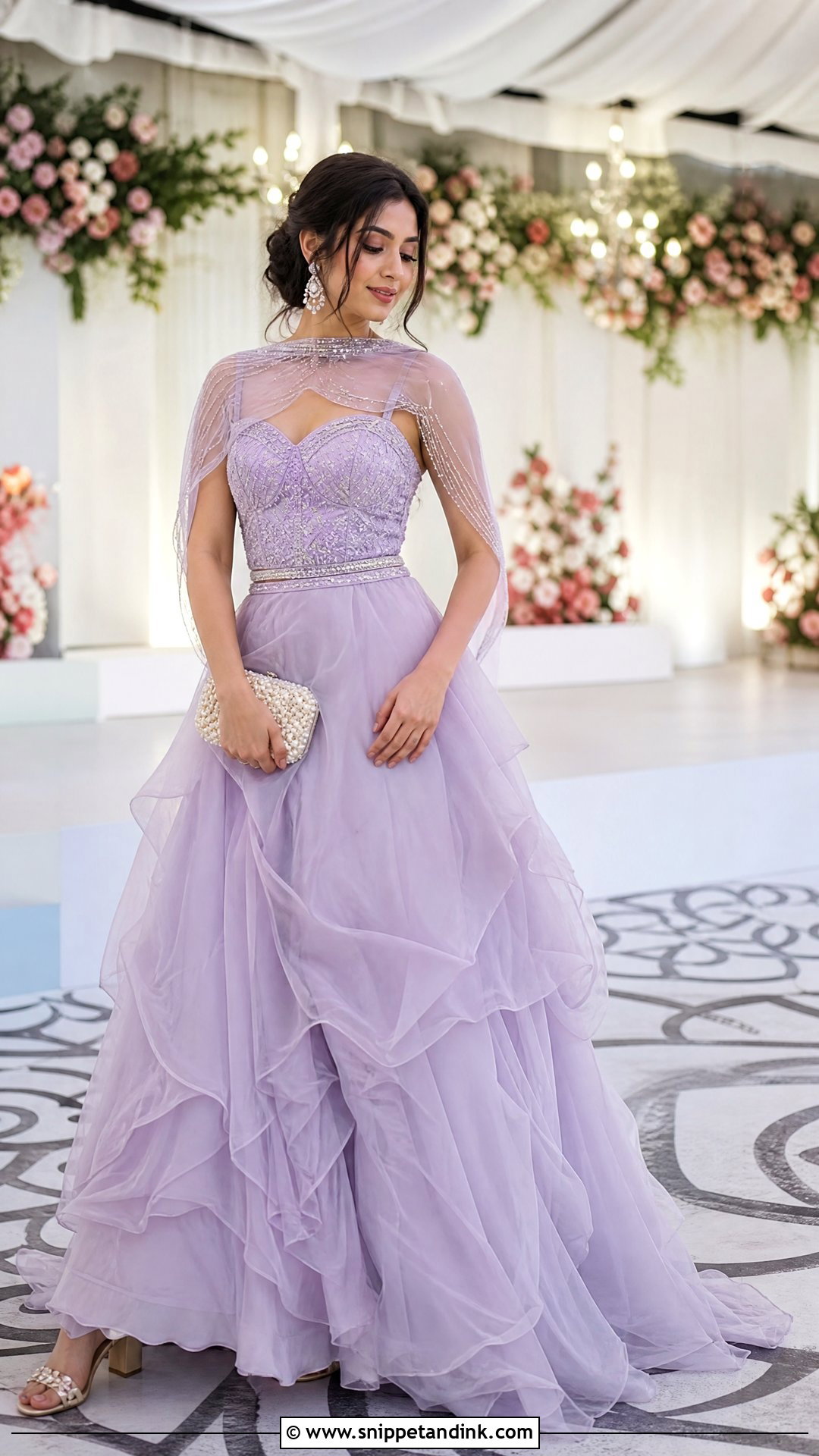 Indo Western Organza Skirt With Bodysuit - Snippet and Ink - 25 Indo Western Bridal Sangeet Outfit Ideas