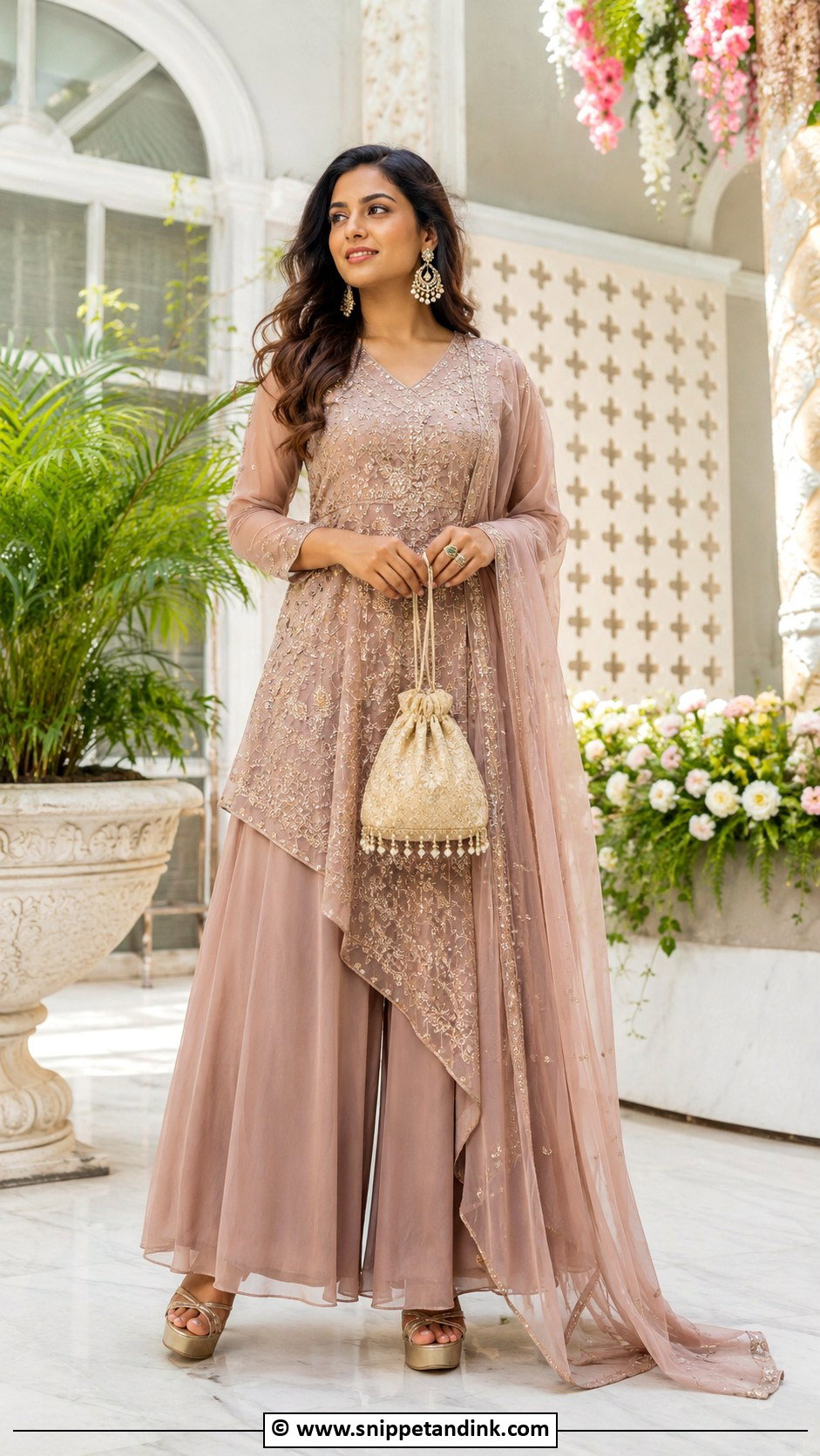 Indo Western Palazzo Suit For Wedding - Snippet and Ink - 25 Indo Western Outfits for Women Wedding