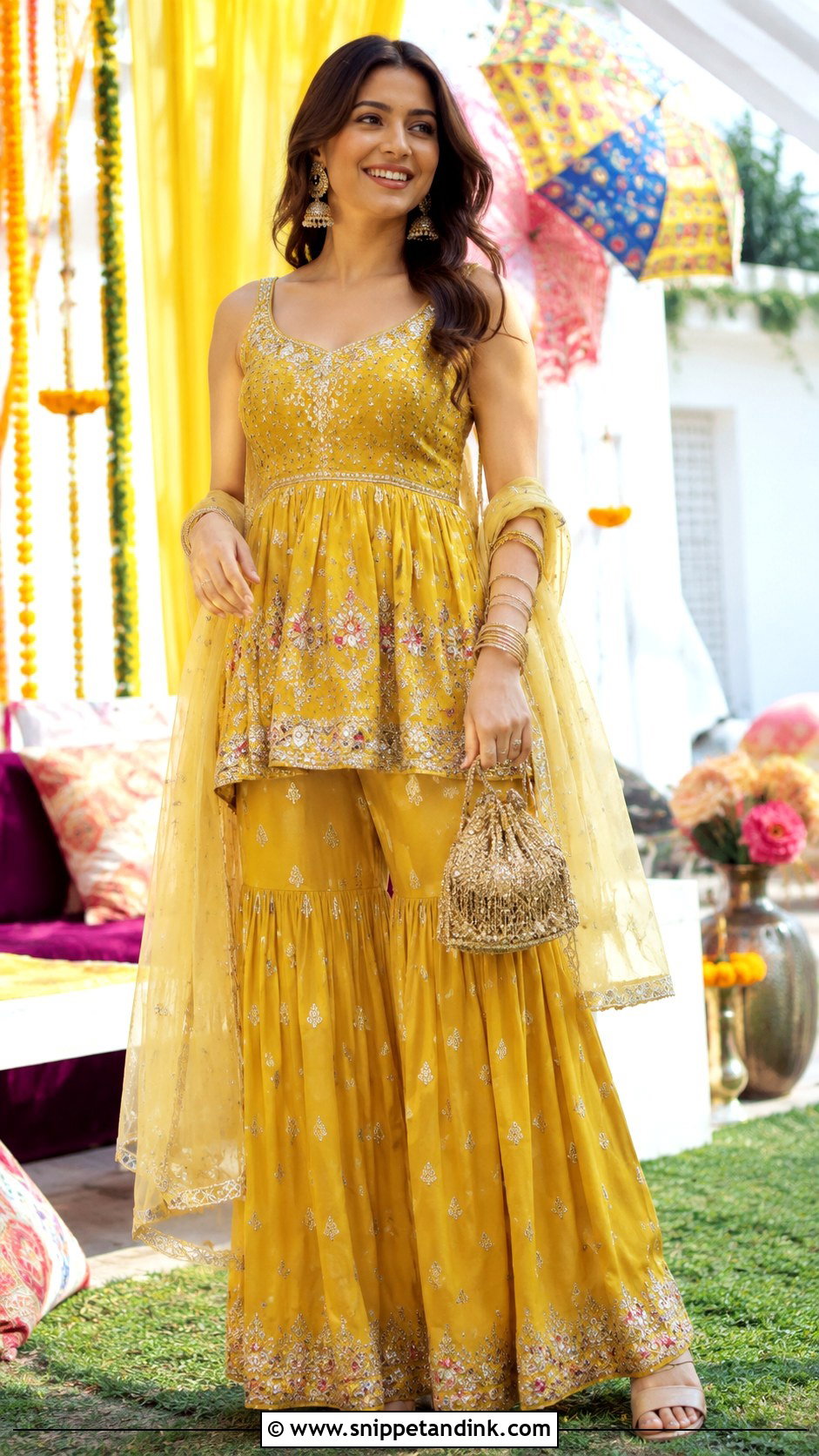 Indo Western Peplum Sharara Outfit - Snippet and Ink - 30 Indo Western Wedding Outfits