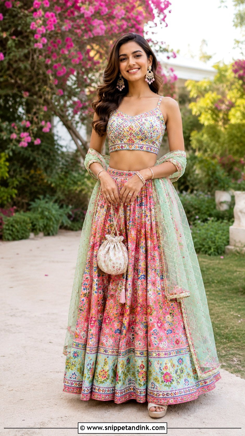 Indo Western Printed Lehenga Outfit - Snippet and Ink - 30 Indo Western Wedding Outfits