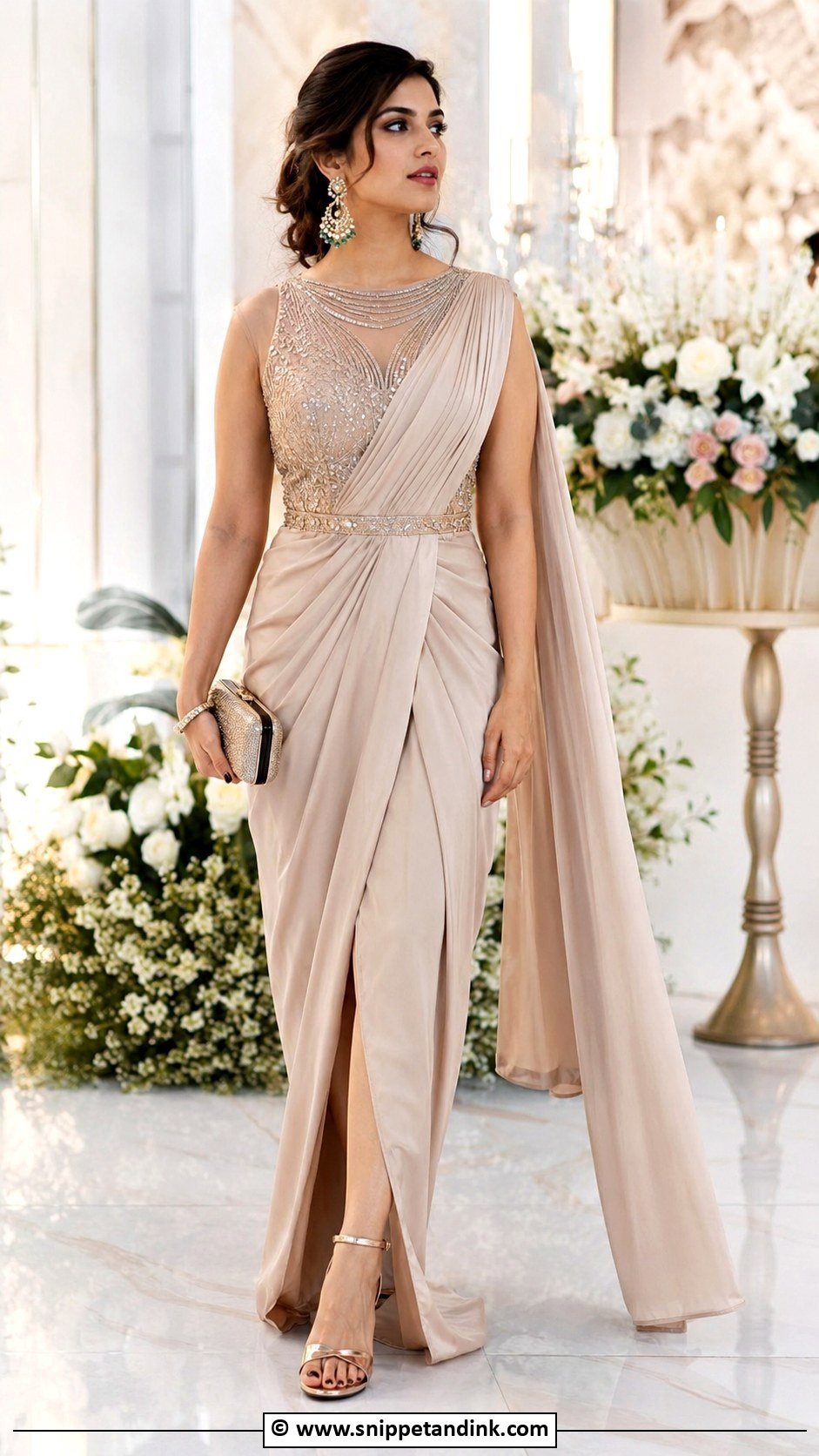 Indo Western Saree Gown For Wedding - Snippet and Ink - 25 Indo Western Outfits for Women Wedding