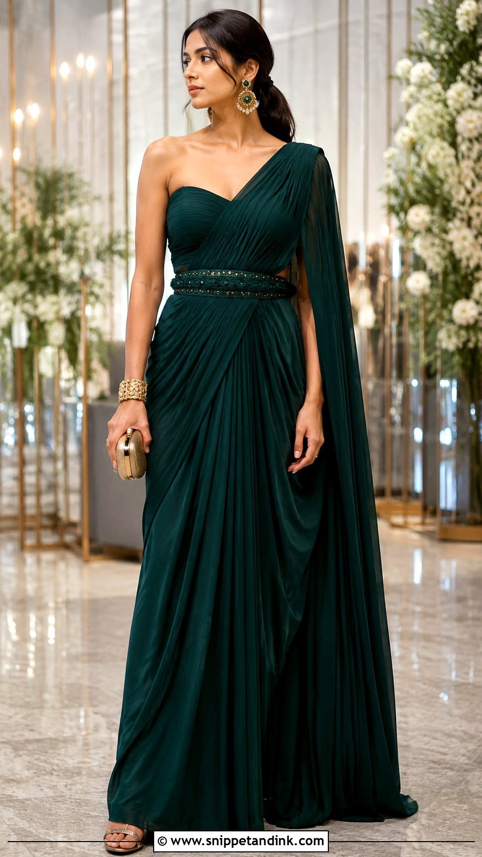 Indo Western Saree Gown for Marriage - Snippet and Ink - 20 Marriage Wear Dresses for Women
