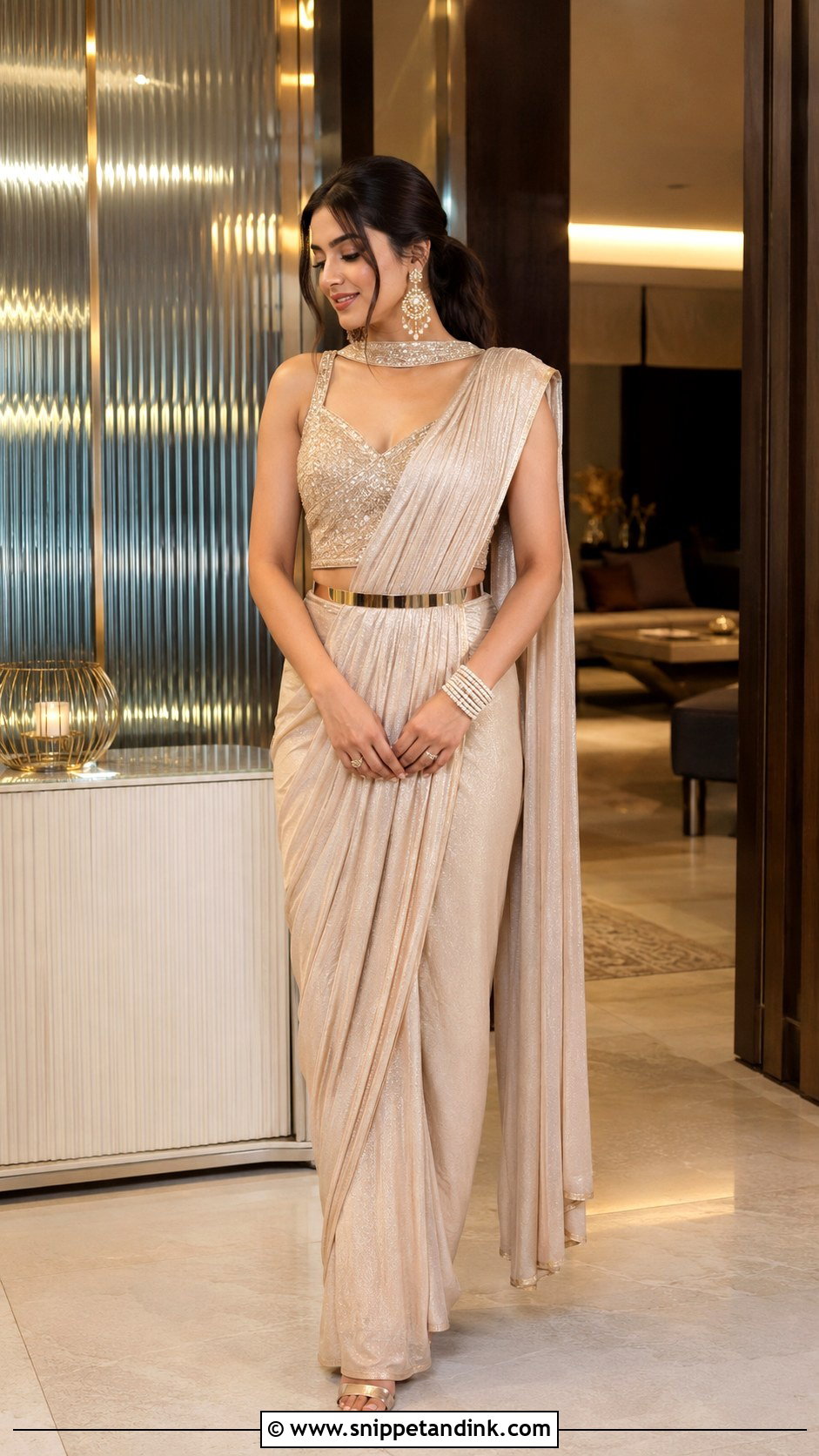 Indo Western Saree Look - Snippet and Ink - 25 Indian After Marriage Look Ideas