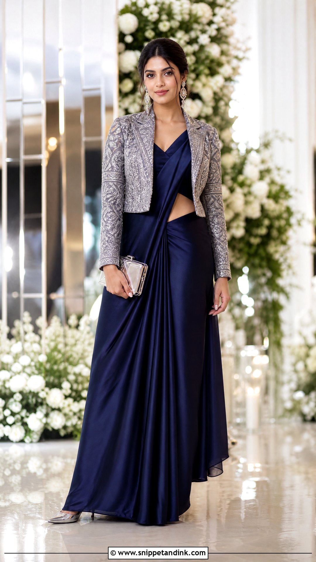 Indo Western Saree With Blazer - Snippet and Ink - 25 Indo Western Party Wear Dress Indian Weddings Ideas