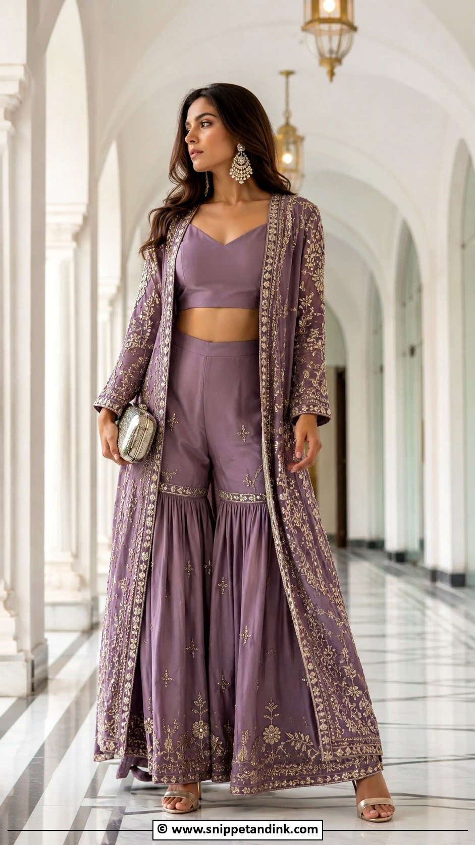 Indo Western Sharara With Jacket - Snippet and Ink - 25 Indo Western Outfits for Women Wedding