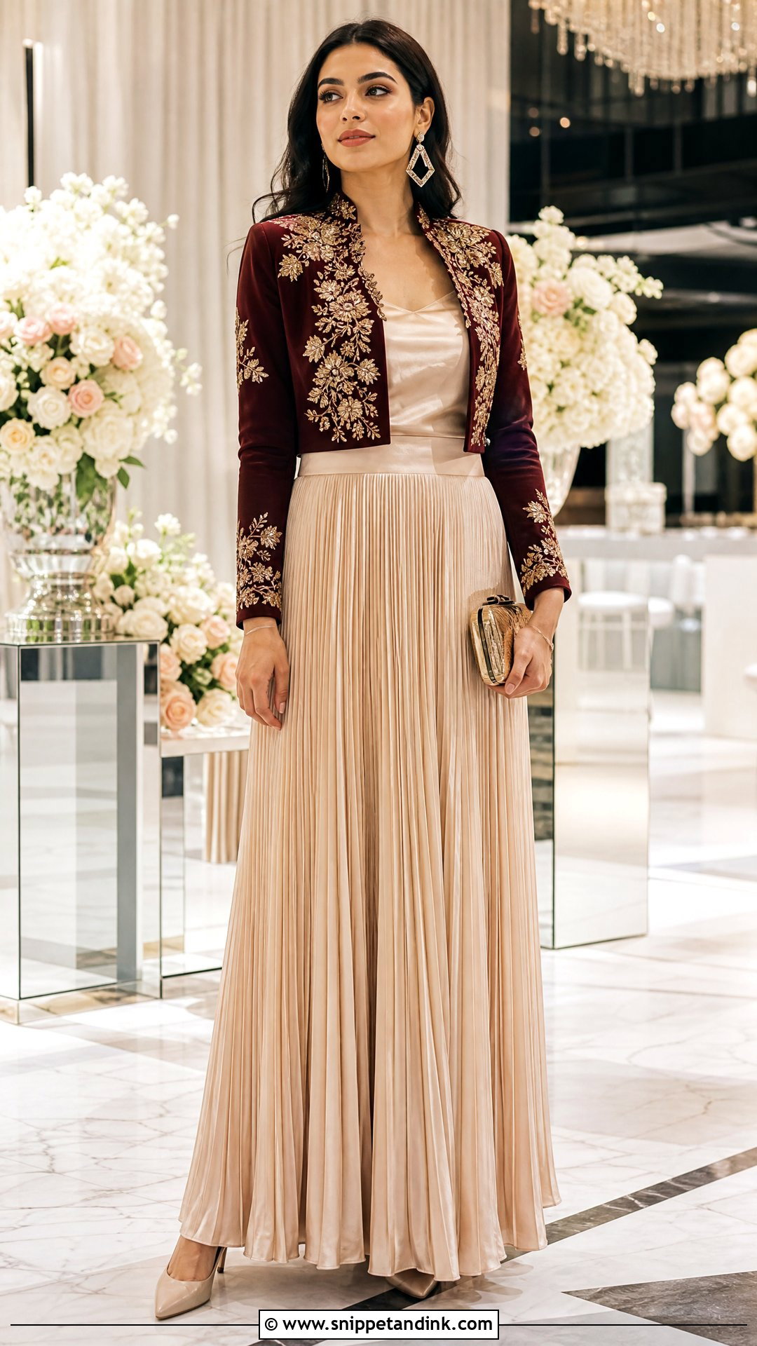 Indo Western Skirt And Embroidered Blazer - Snippet and Ink - 25 Indo Western Party Wear Dress Indian Weddings Ideas