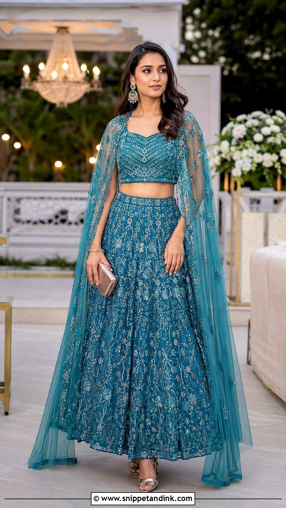 Indo Western Skirt Set Cocktail Dress - Snippet and Ink - 30 Indian Wedding Cocktail Dress Ideas