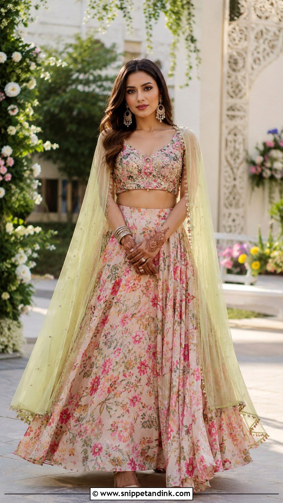 Indo Western Skirt Set For Mehndi Ceremony - Snippet and Ink - 25 Mehndi Ceremony Outfit Ideas