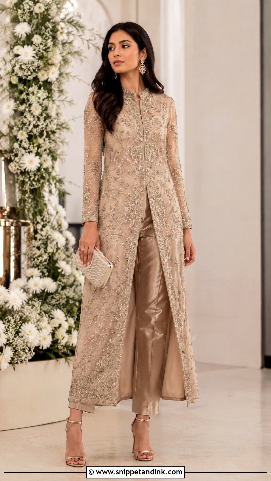 Indo Western Slit Kurta With Pants Outfit - Snippet and Ink - 30 Indo Western Wedding Outfits