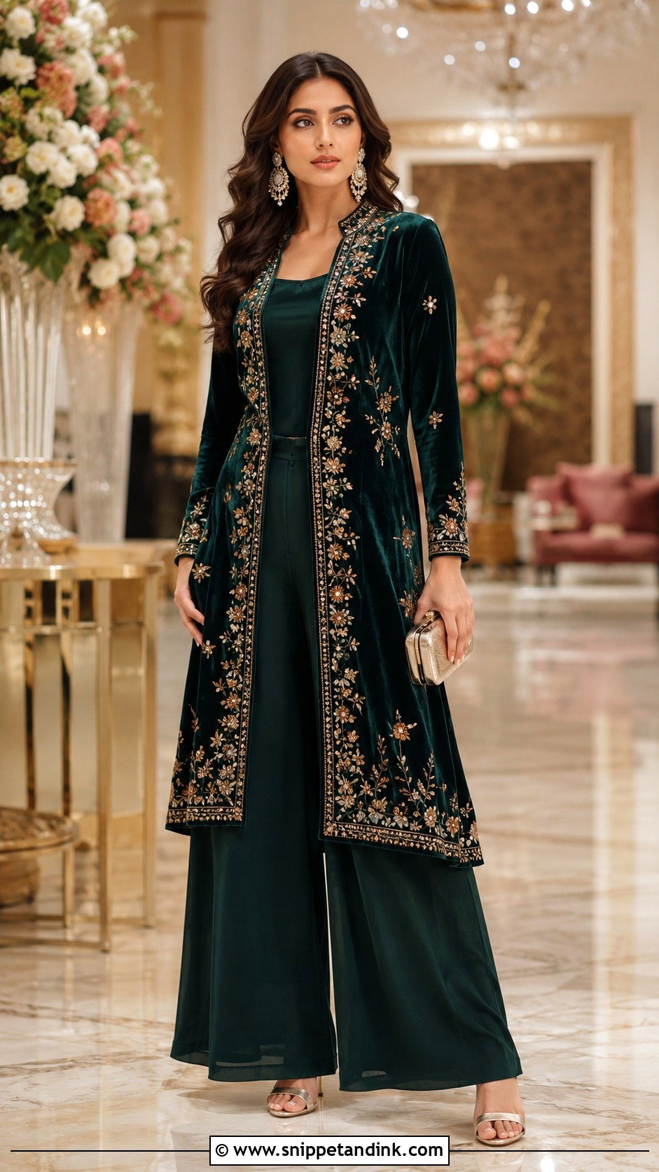Indo Western Velvet Jacket Outfit - Snippet and Ink - 30 Indo Western Wedding Outfits