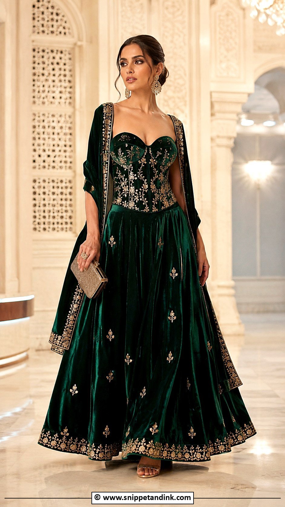 Indo Western Velvet Outfit For Wedding - Snippet and Ink - 25 Indo Western Outfits for Women Wedding
