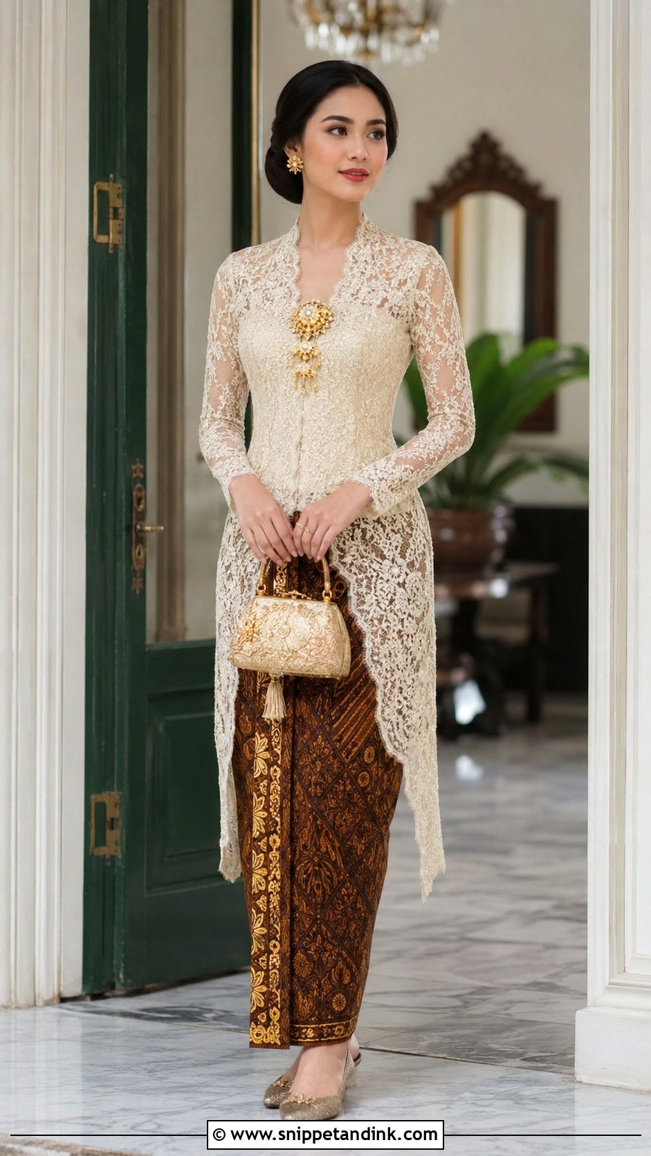 Indonesian Kebaya And Batik Sarong Wedding Outfit - Snippet and Ink - 20 Traditional Wedding Outfits for Ladies