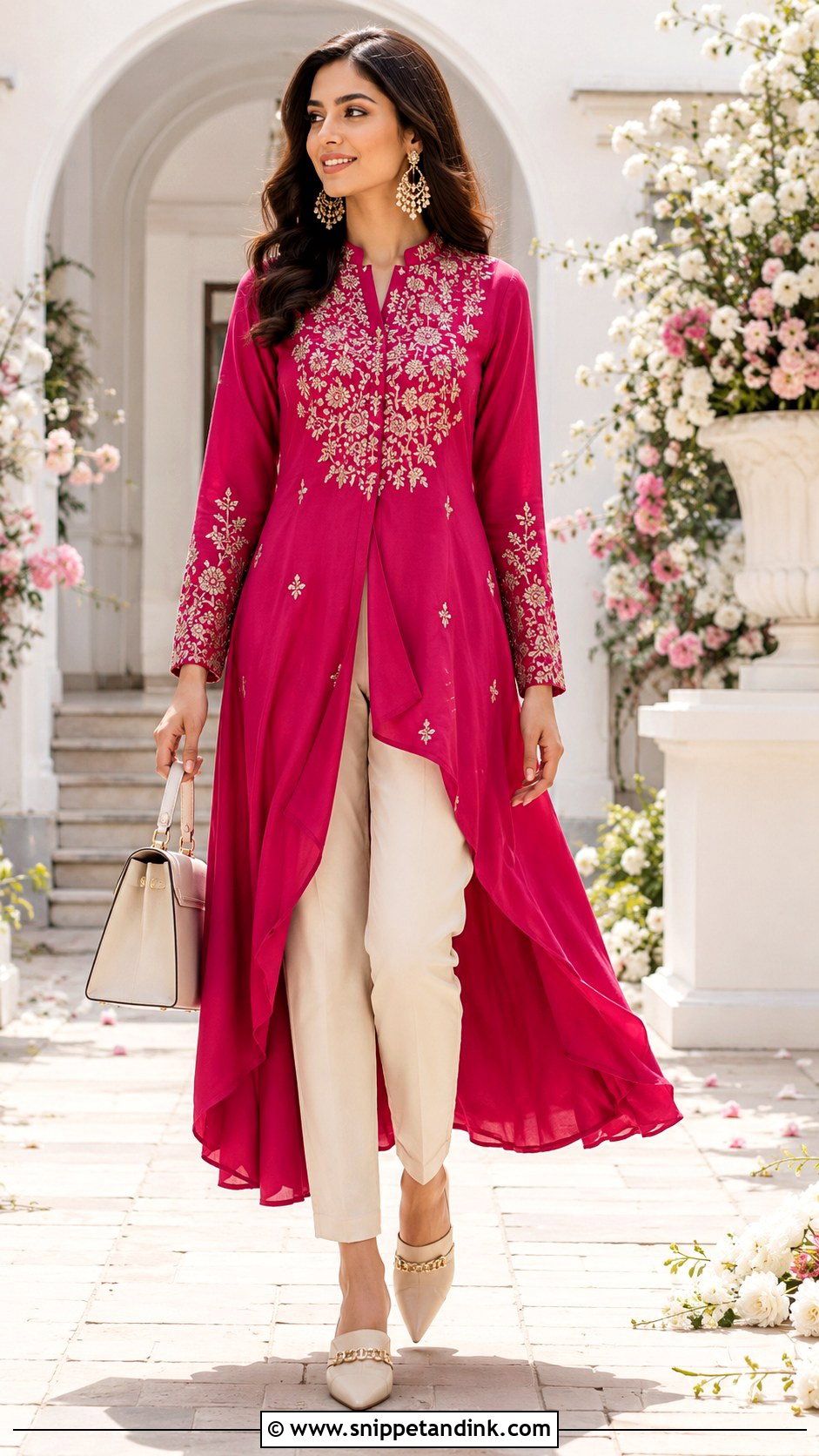 Indowestern High Low Kurta With Trousers - Snippet and Ink - 20 Indowestern Wedding Dresses