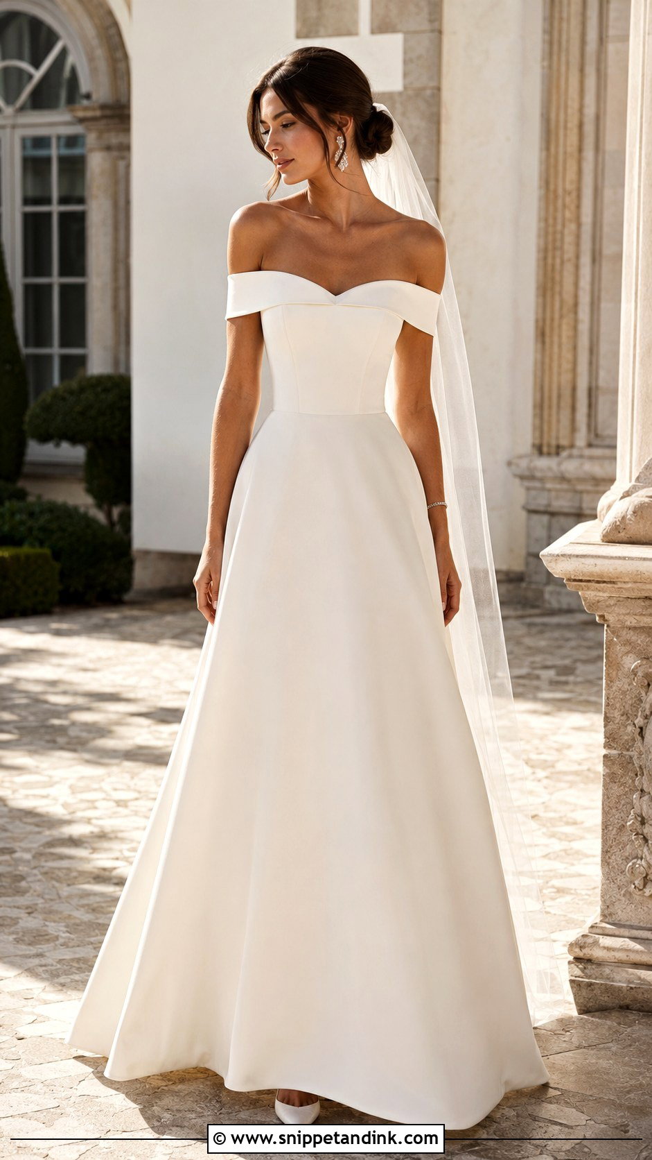 Inexpensive Off the Shoulder Wedding Dress - Snippet and Ink - 20 Inexpensive Wedding Dresses