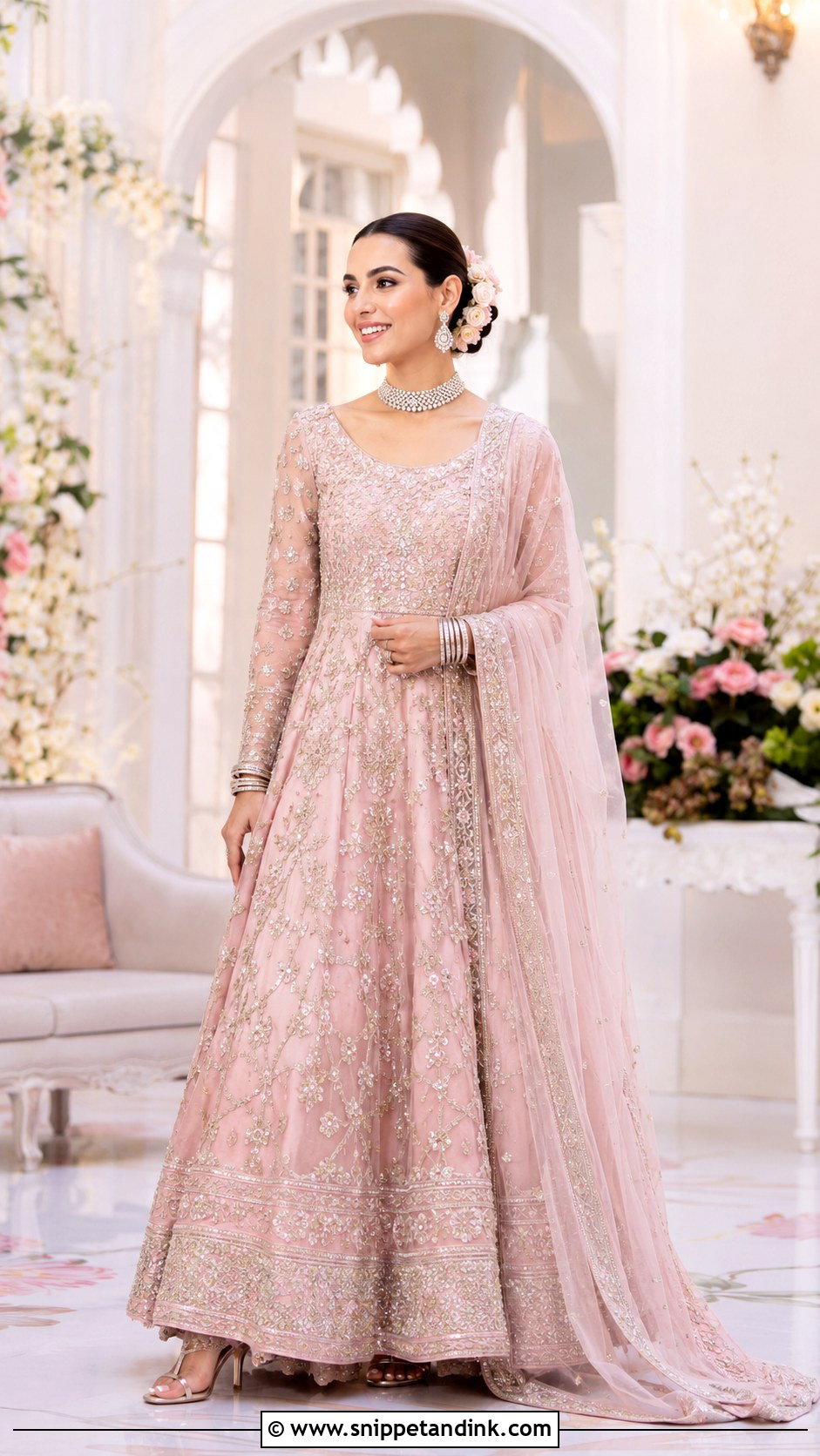 Iqra Aziz Blush Pink Bridal Pishwas - Snippet and Ink - 20 Iqra Aziz Wedding Dress Ideas