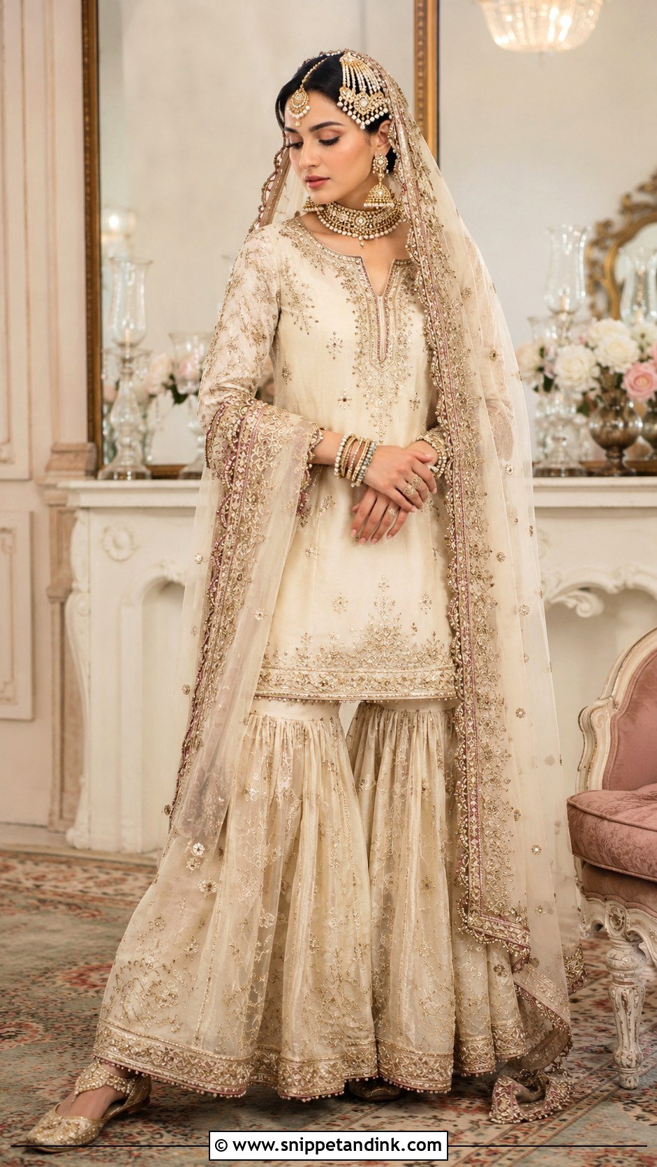 Iqra Aziz Bridal Gharara Look - Snippet and Ink - 25 Iqra Aziz Bridal Look Ideas