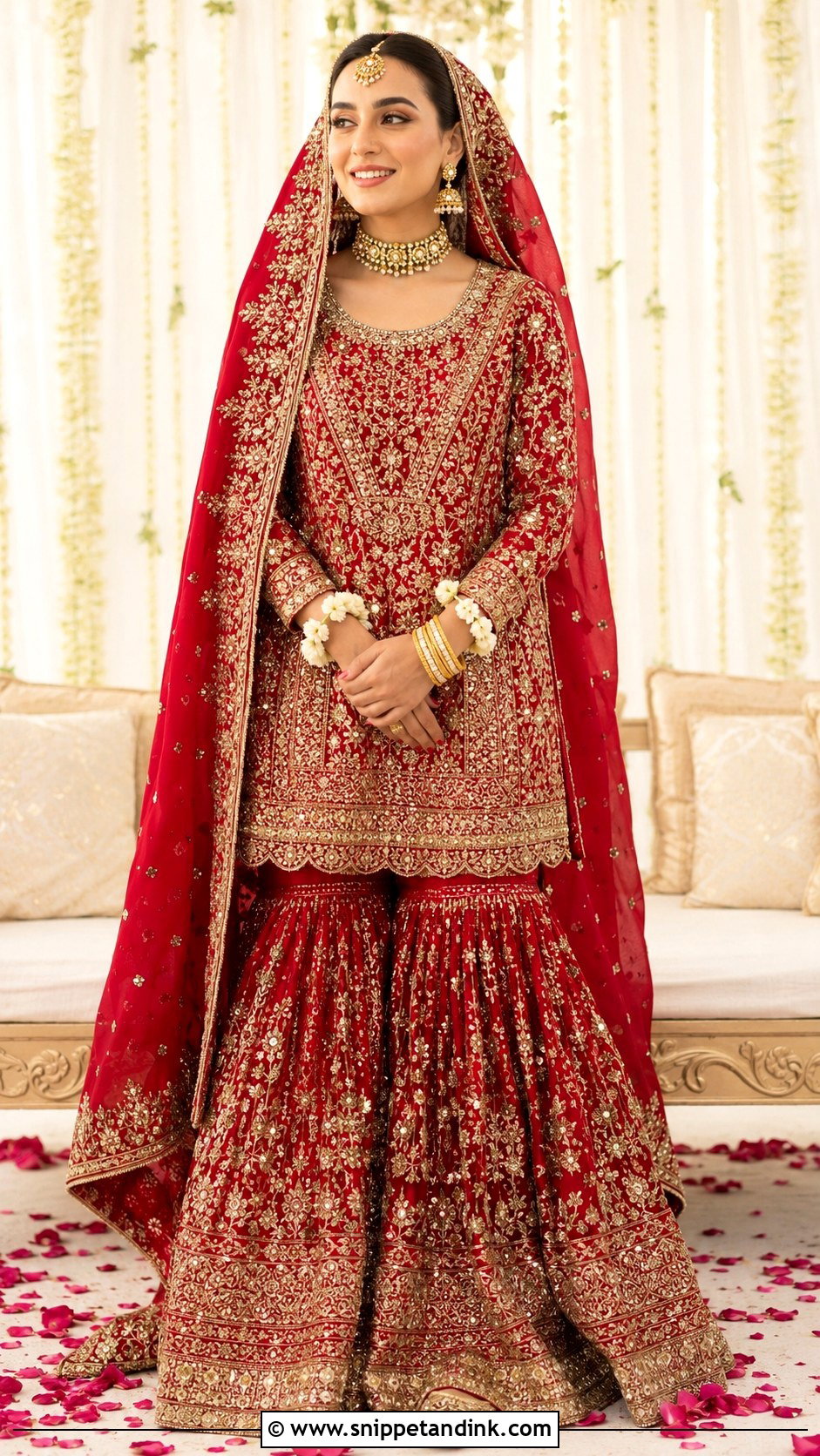 Iqra Aziz Bridal Sharara Look - Snippet and Ink - 25 Iqra Aziz Bridal Look Ideas