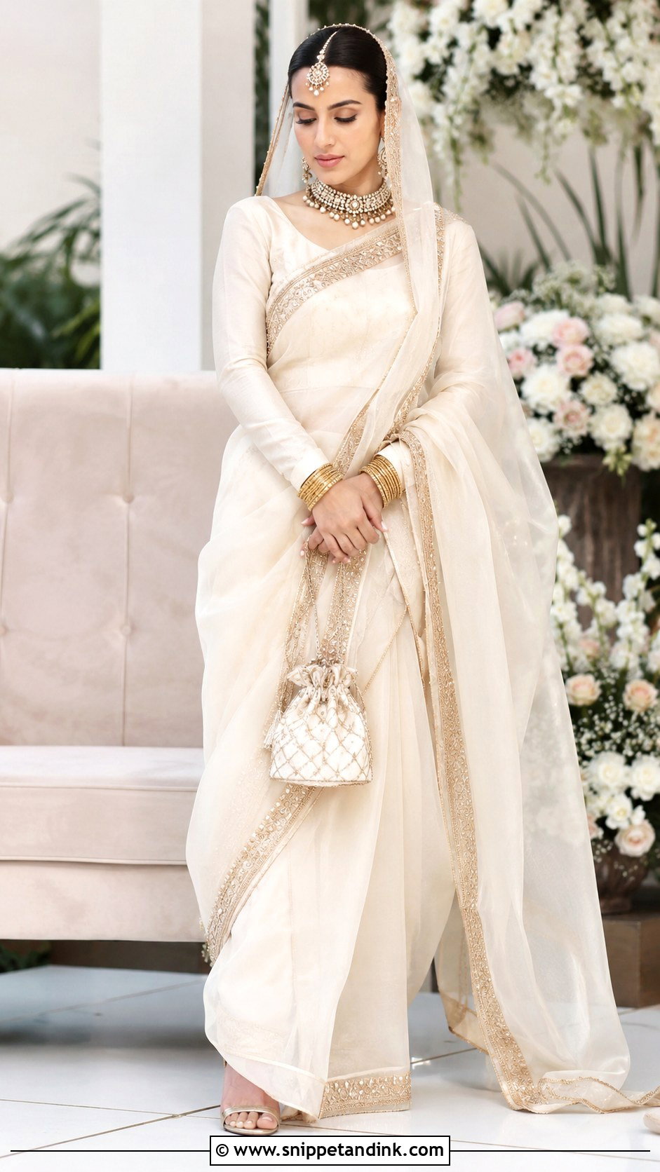 Iqra Aziz Ivory Bridal Saree - Snippet and Ink - 20 Iqra Aziz Wedding Dress Ideas