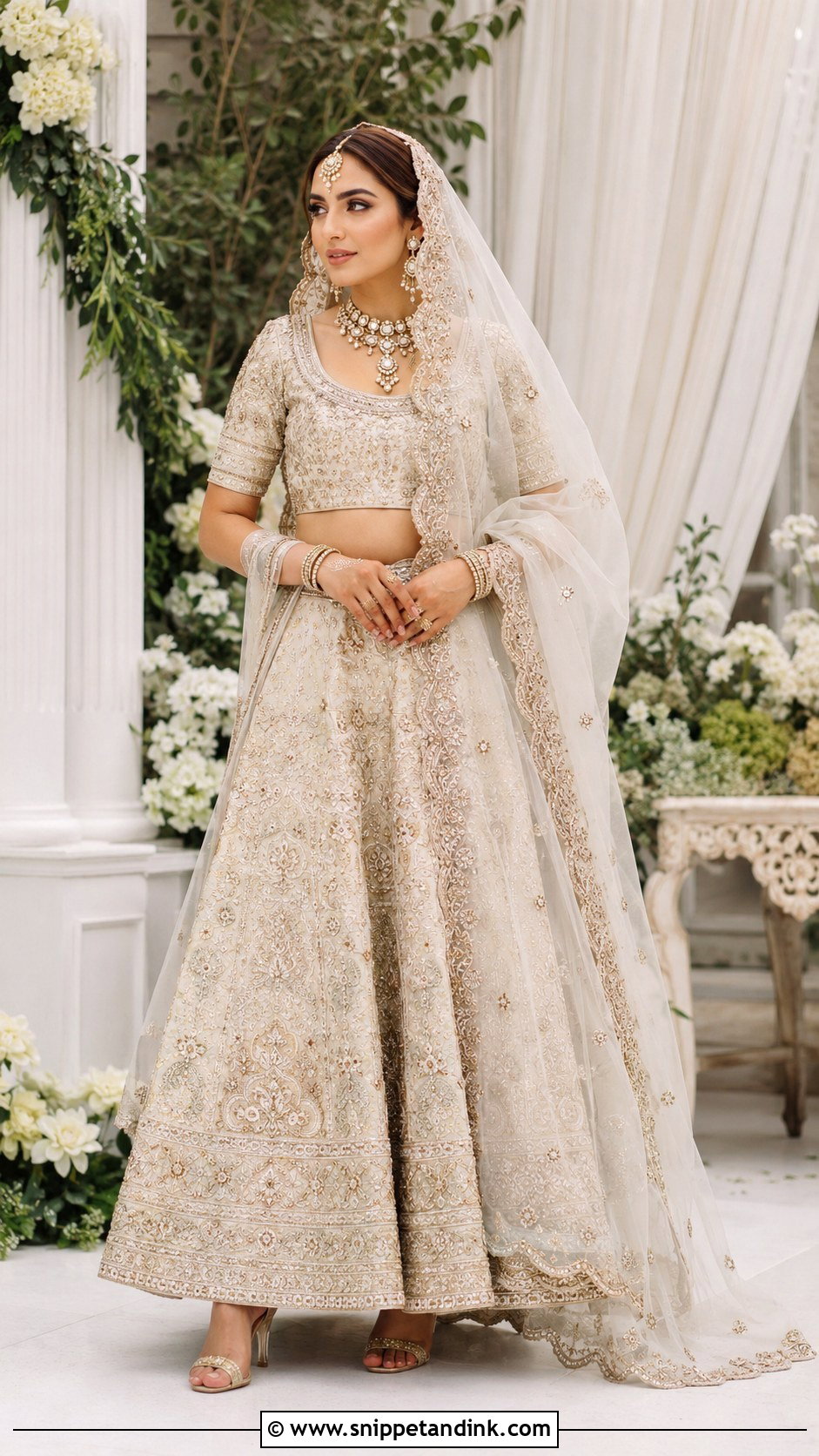 Iqra Aziz Ivory Lehenga Bridal Look - Snippet and Ink - 25 Iqra Aziz Bridal Look Ideas