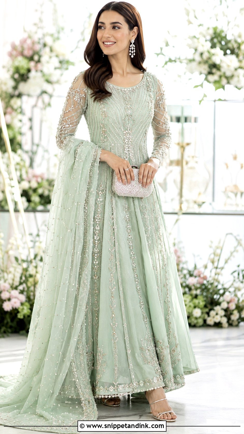 Iqra Aziz Mint Green Reception Gown - Snippet and Ink - 20 Iqra Aziz Wedding Dress Ideas