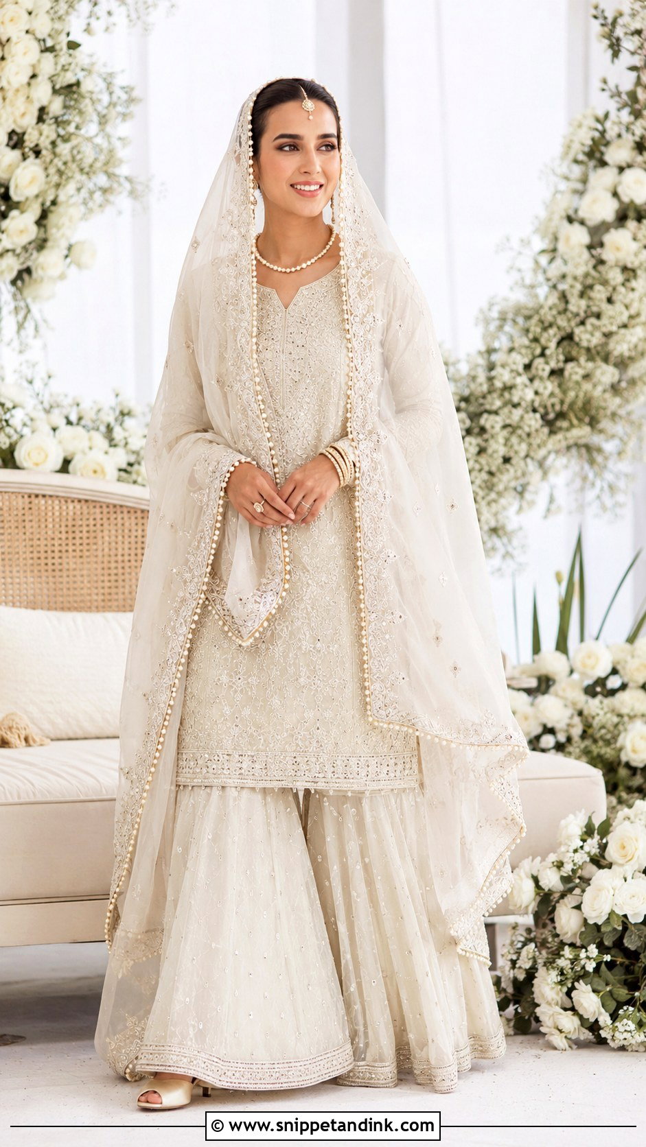 Iqra Aziz Nikkah White Bridal Dress Look - Snippet and Ink - 25 Iqra Aziz Bridal Look Ideas