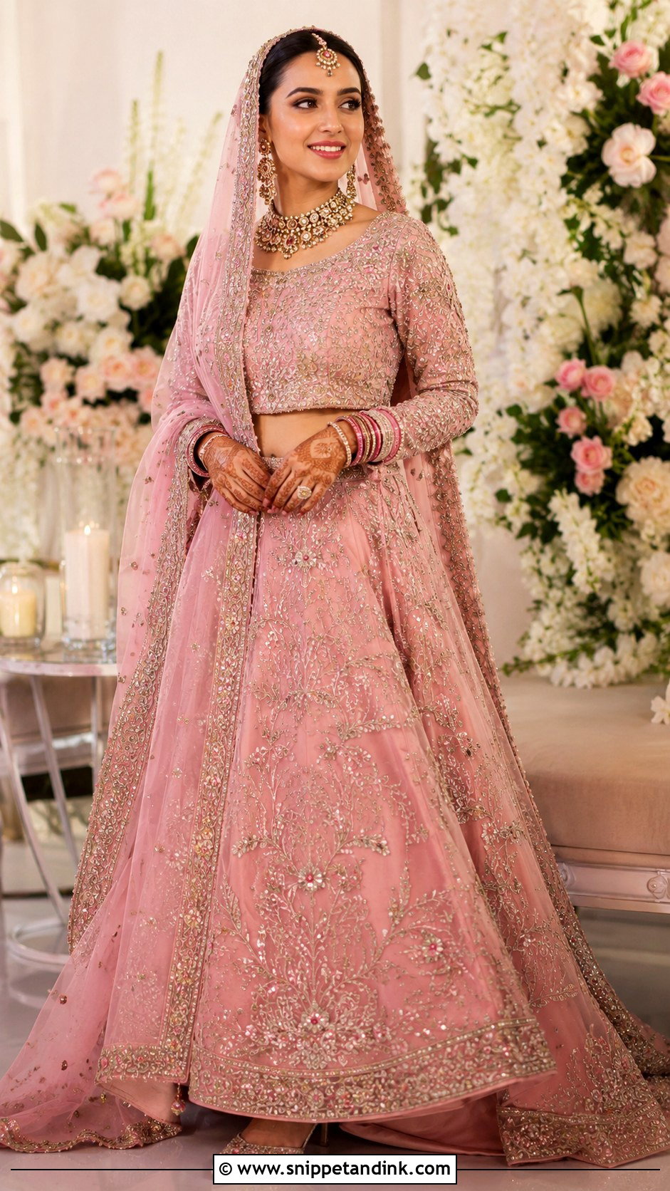 Iqra Aziz Pink Bridal Lehenga Look - Snippet and Ink - 25 Iqra Aziz Bridal Look Ideas