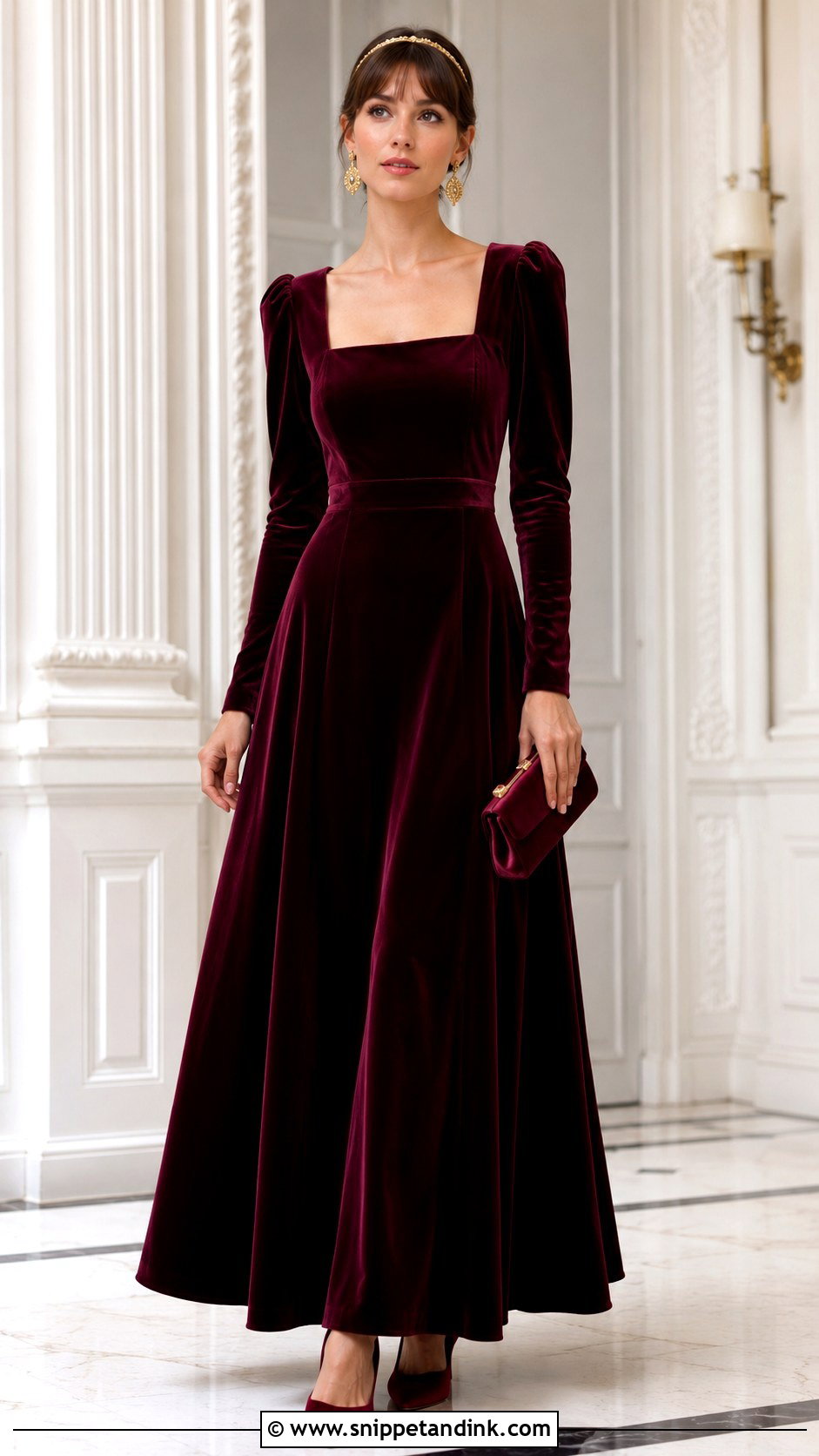 Irene Princess Burgundy Velvet Gown - Snippet and Ink - 20 Irene Princess Ideas