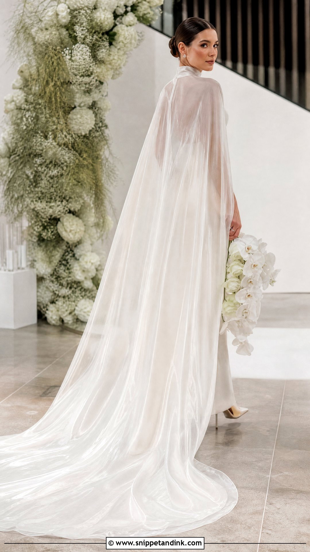 Iridescent Cape Wedding Dress - Snippet and Ink - 25 Iridescent Wedding Dress Ideas