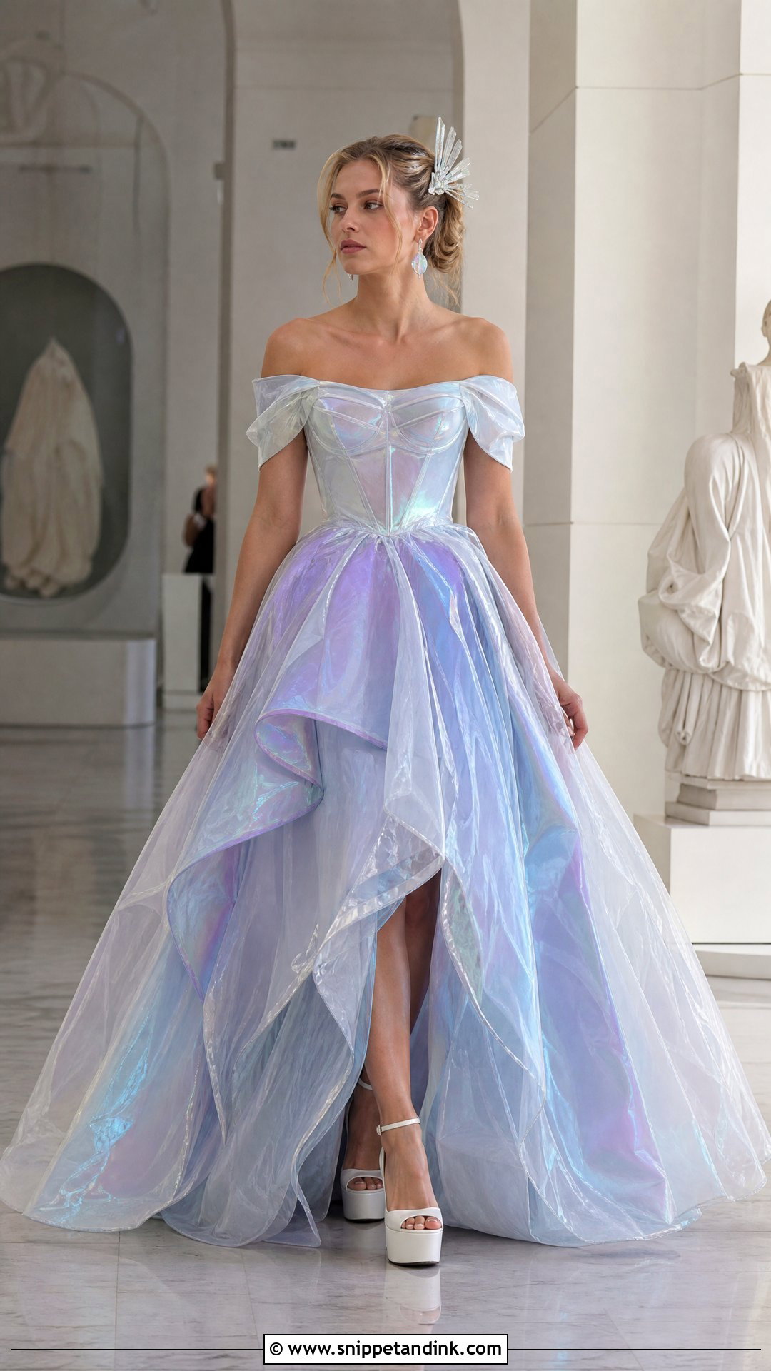 Iridescent Organza Space Wedding Dress - Snippet and Ink - 20 Space Wedding Dress Ideas