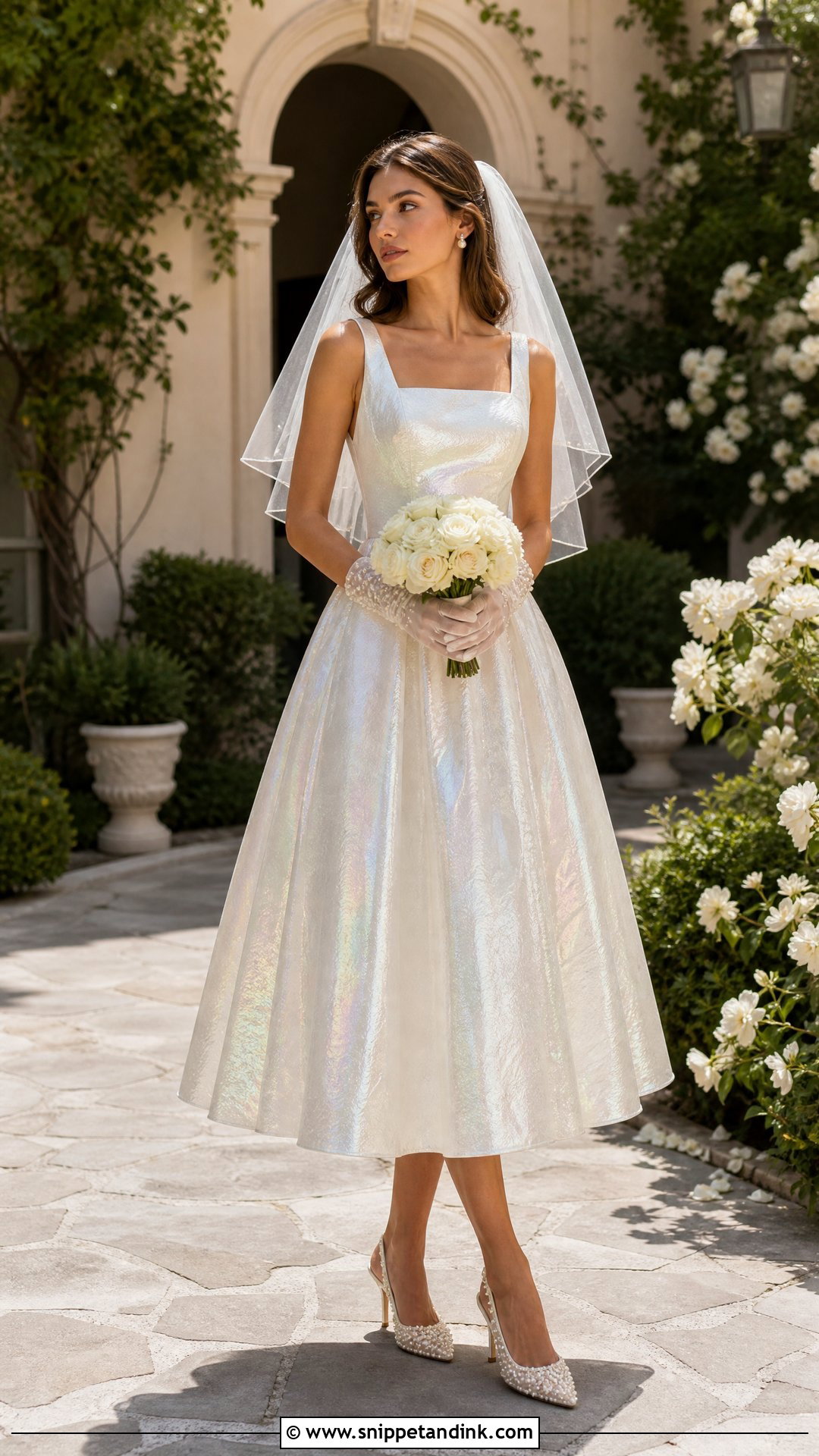 Iridescent Tea Length Wedding Dress - Snippet and Ink - 25 Iridescent Wedding Dress Ideas