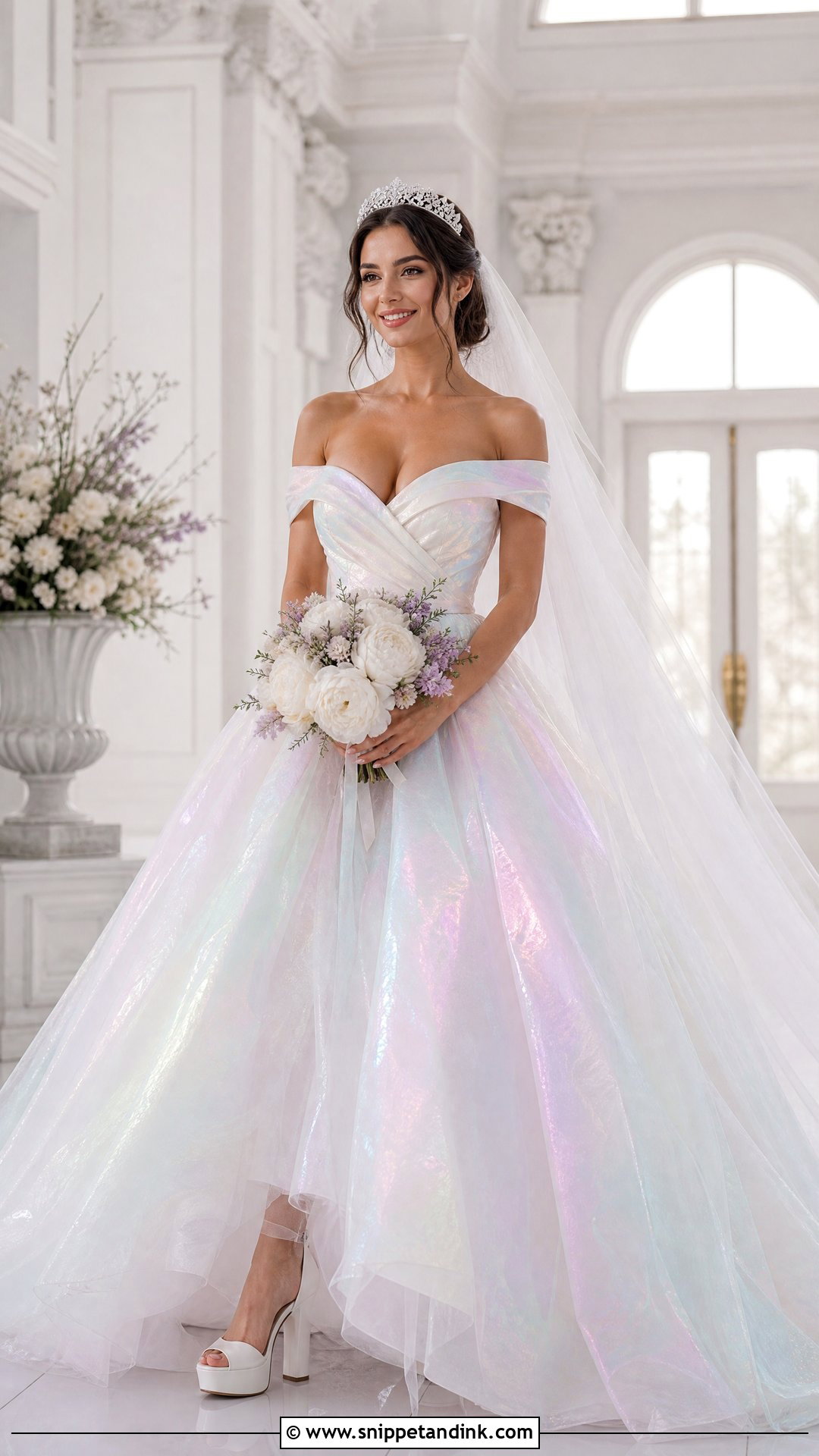 Iridescent Tulle Princess Wedding Dress - Snippet and Ink - 25 Iridescent Wedding Dress Ideas