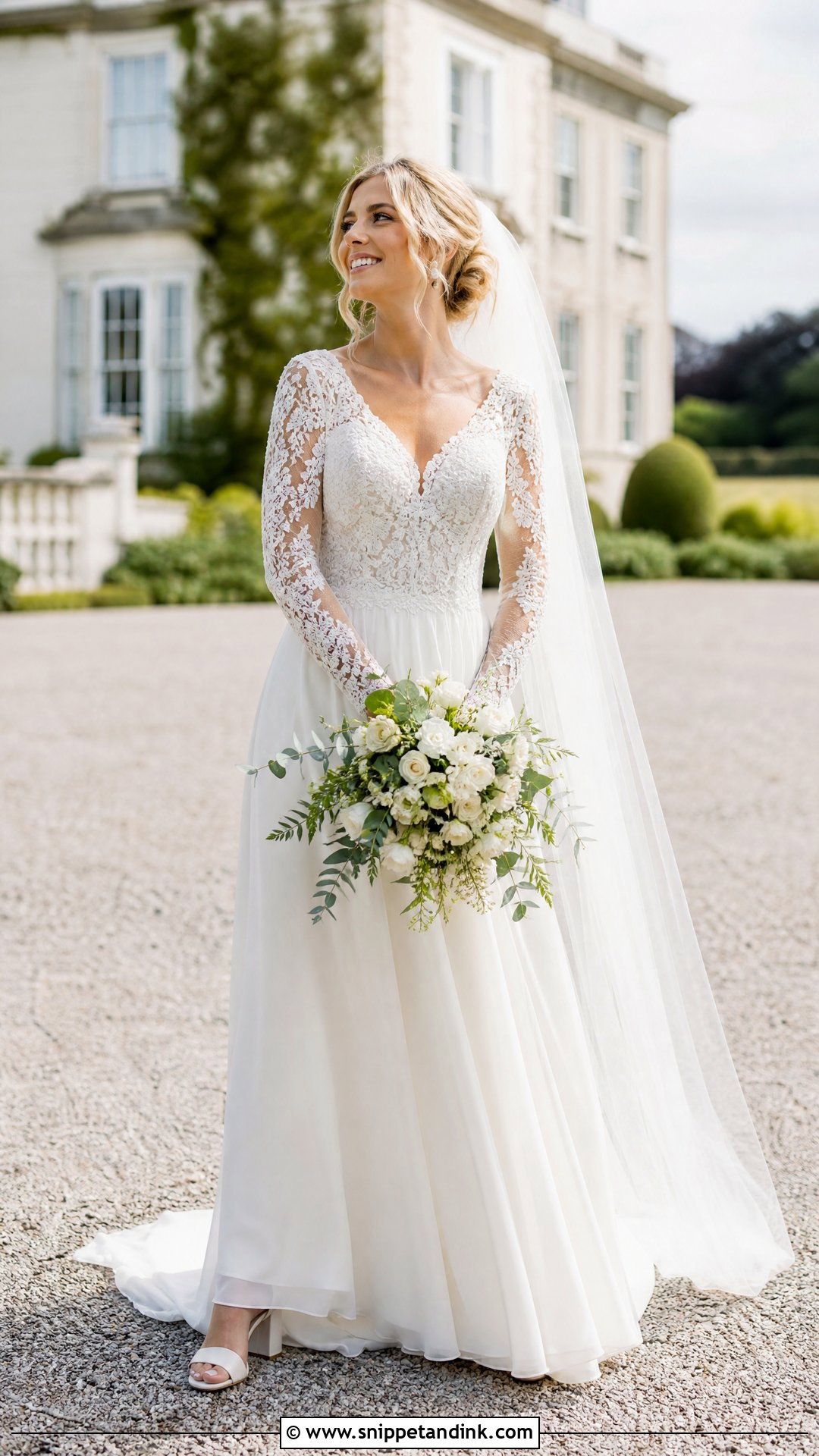 Irish Lace Sleeve Wedding Dress - Snippet and Ink - 20 European Wedding Dress Ideas