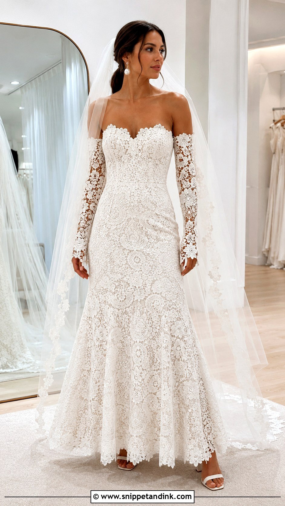 Irish Lace Wedding Dress With Detachable Sleeves - Snippet and Ink - 20 Irish Lace Wedding Dress Ideas