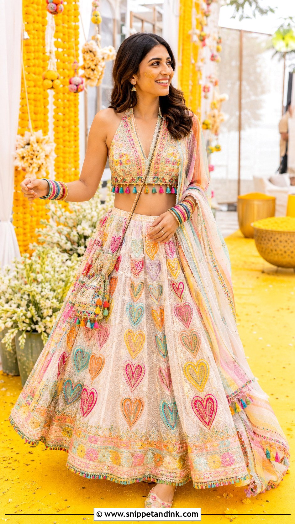 Isha Ambani Multicolor Haldi Lehenga - Snippet and Ink - 20 Anant Ambani Wedding Outfits