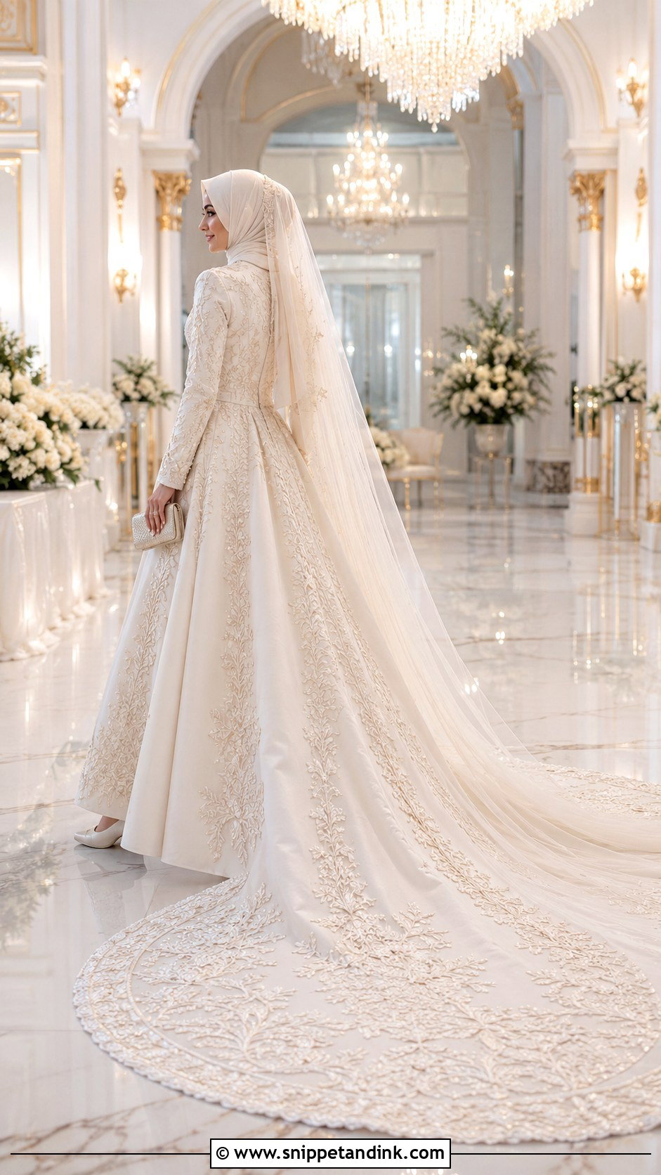 Islamic Wedding Dress With Detachable Train And Hijab - Snippet and Ink - 20 Islamic Wedding Dress Hijab Bride Bridal Gowns