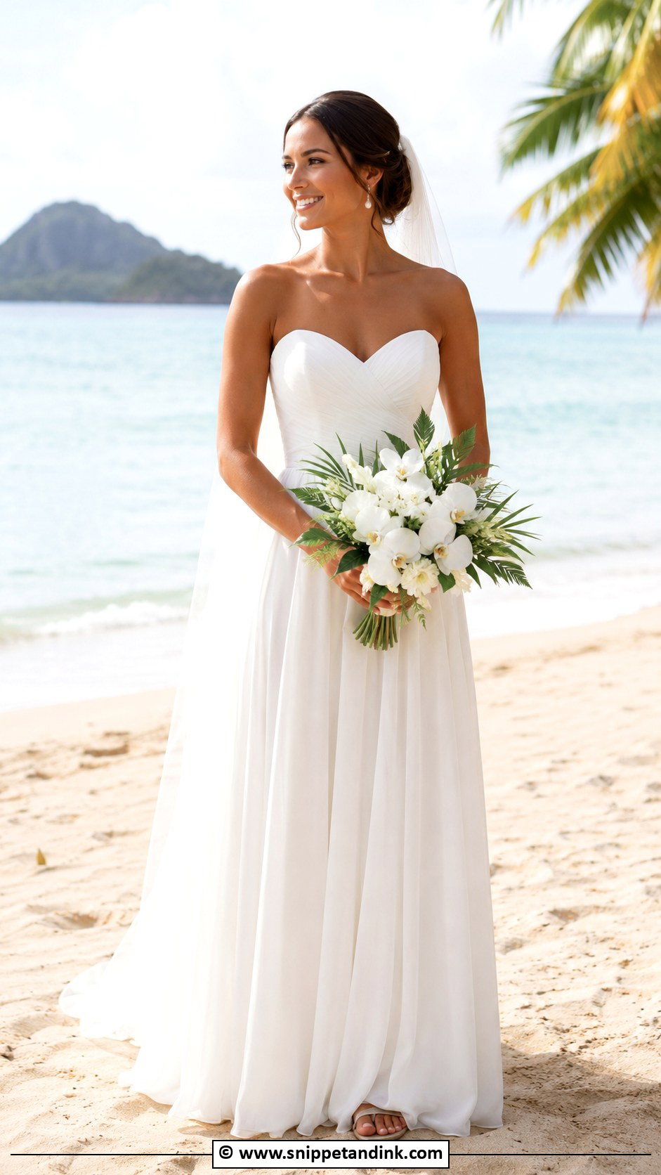 Island Wedding A Line Dress Outfit - Snippet and Ink - 25 Island Wedding Dress Ideas
